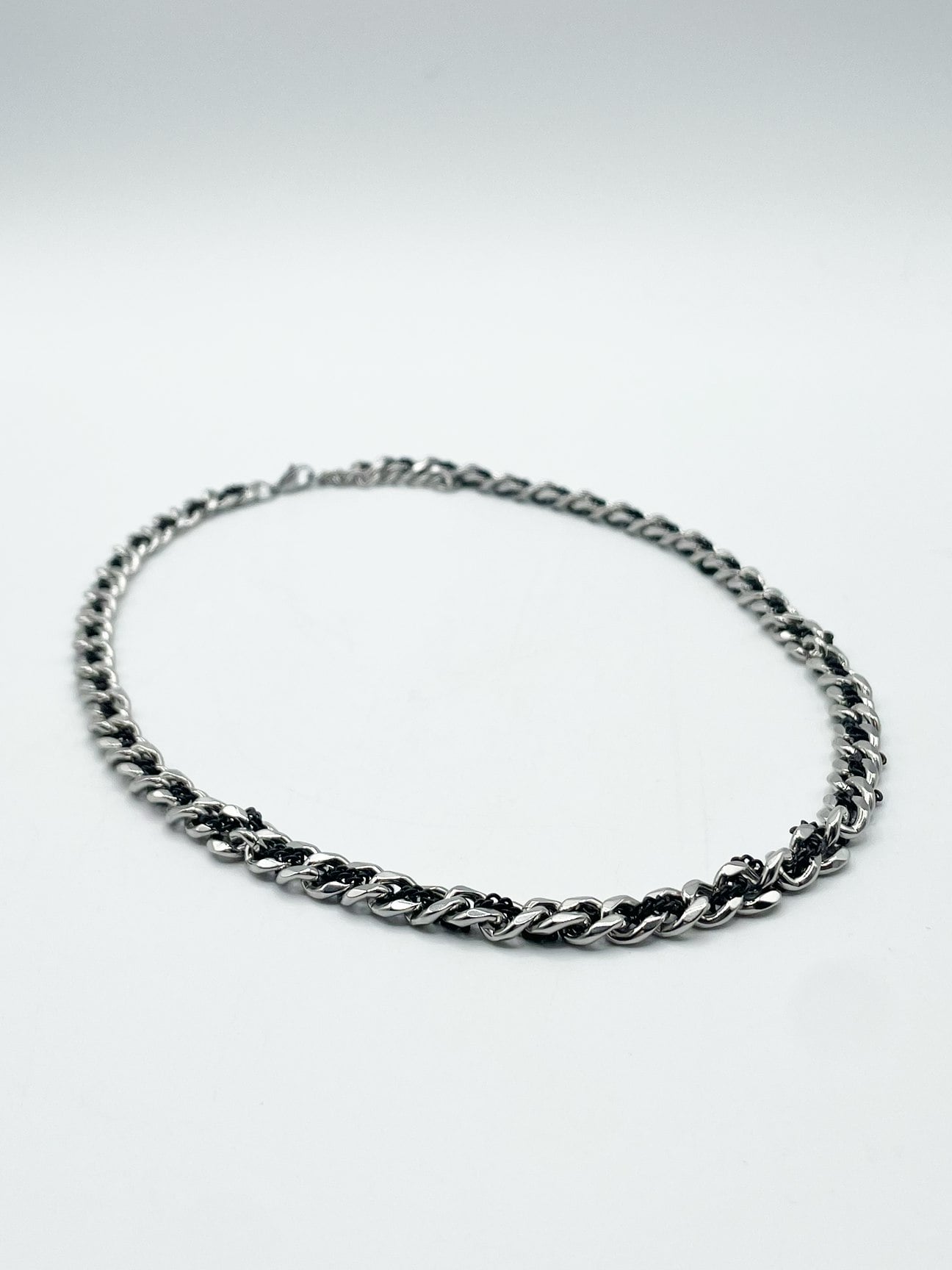 Svnx Silver/Black And Coloured Woven Chain Necklace - One Size