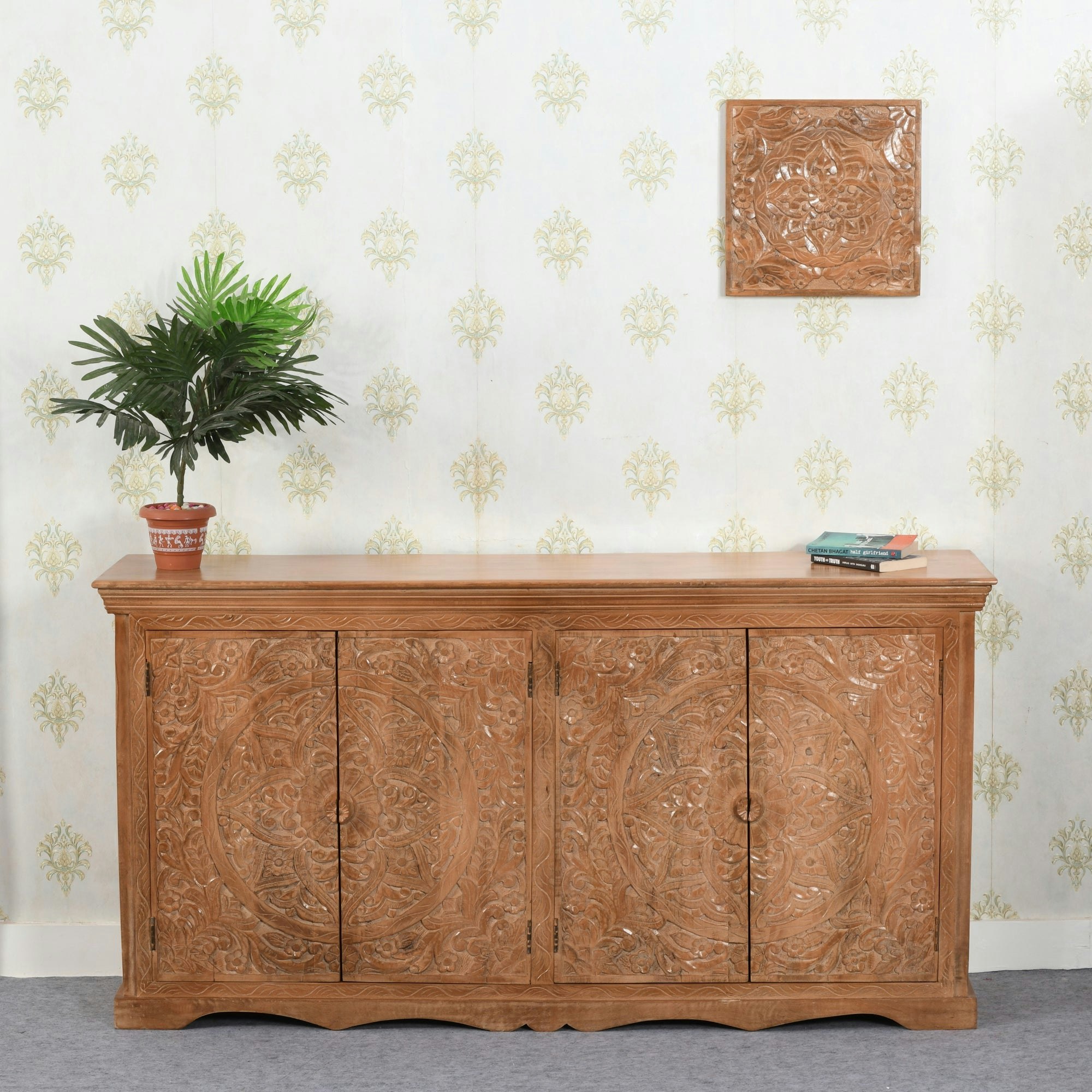 Rackhams Grain Viva Mango Wood Extra Large Sideboard With 4 Doors - Lacquered - Wood - 1