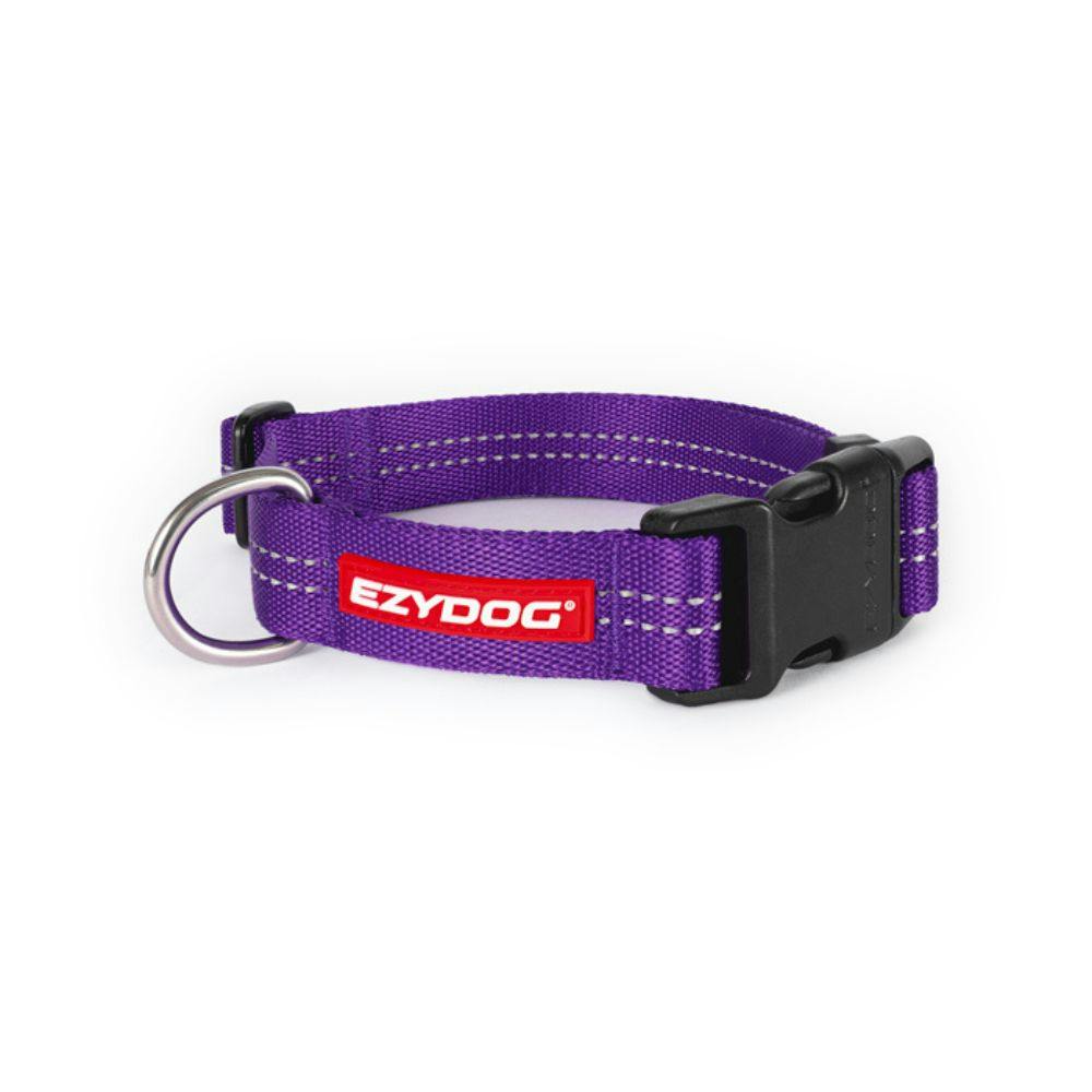 Ezydog Purple Essential Adjustable Dog Collar In - L