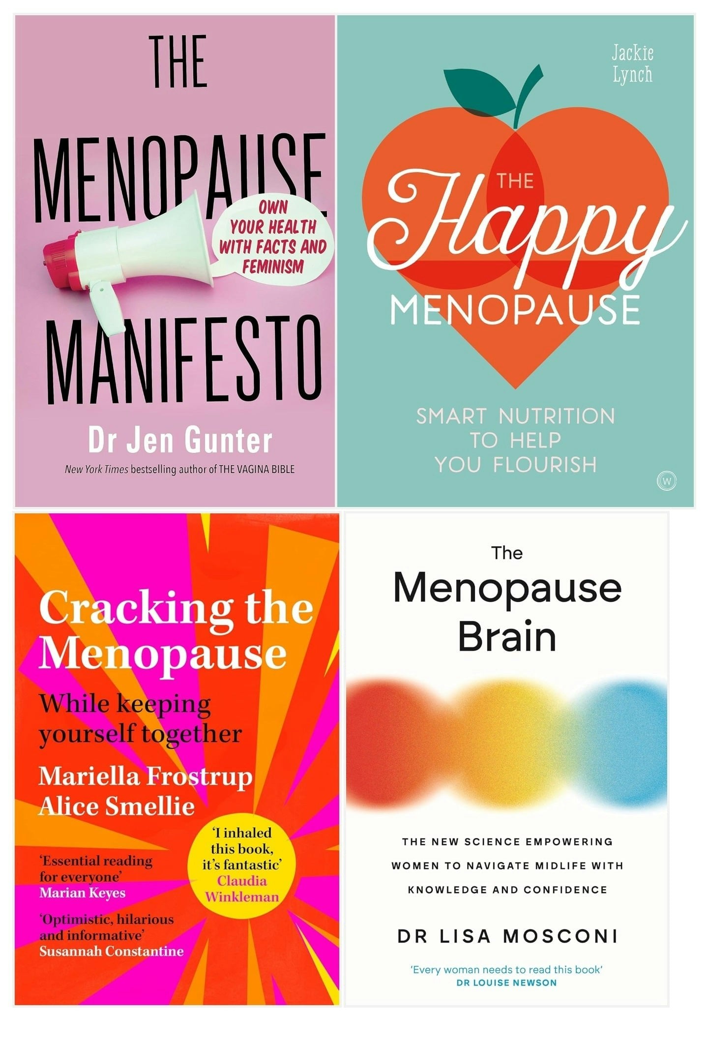 Various Publishers Women's Menopause Manifesto, Cracking The Menopause, The Menopause Brain And The Happy Menopause 4 Book Set