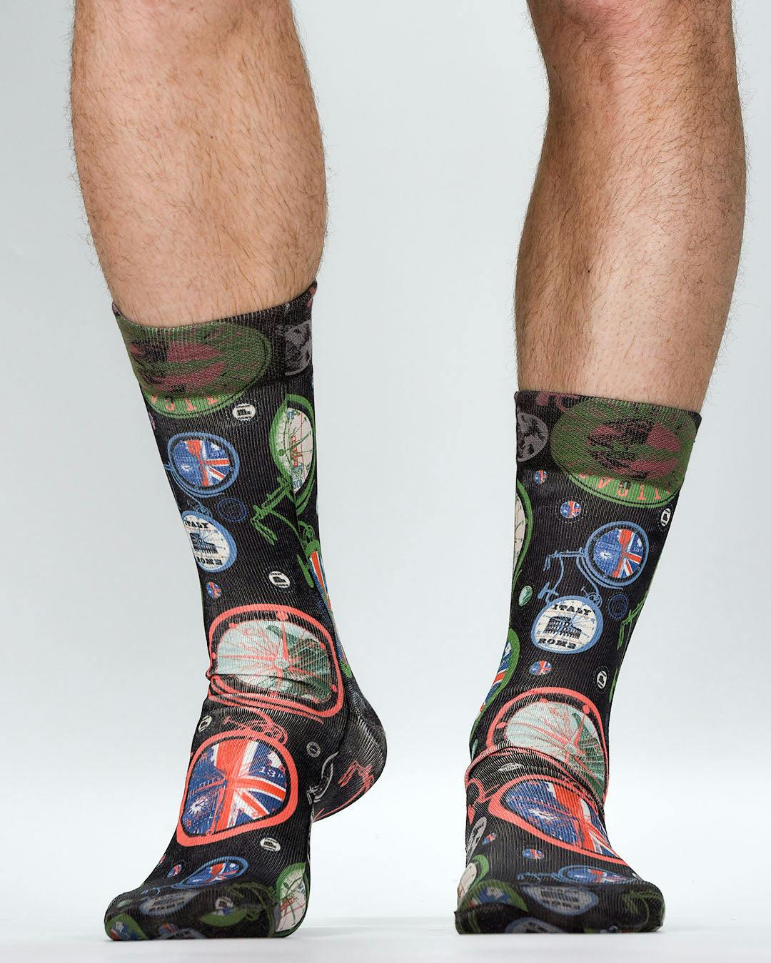 Jemsox Green Bike Land Design Socks | Fun, Colourful & Comfortable Socks