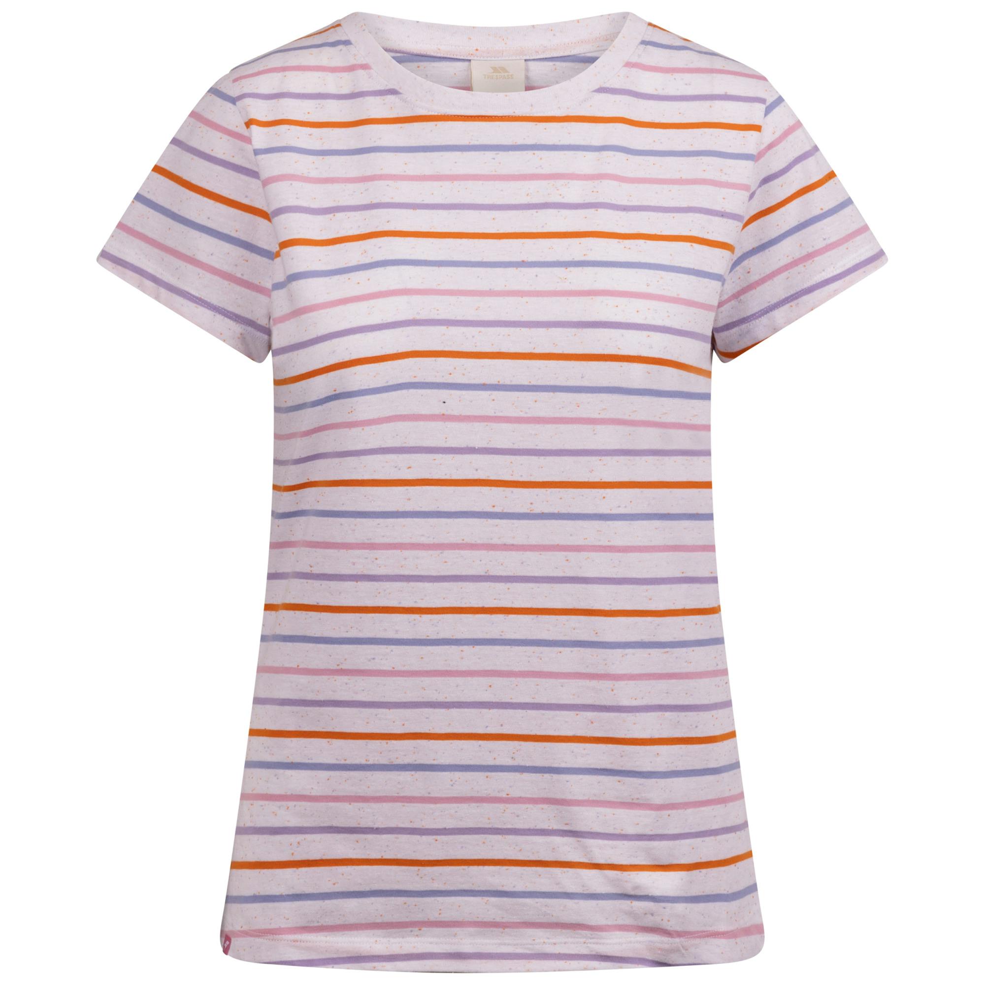Trespass Women's White Michaela Striped T-Shirt - /Multicoloured - Xxs - /Multicoloured - 60% Cotton/40% Polyester