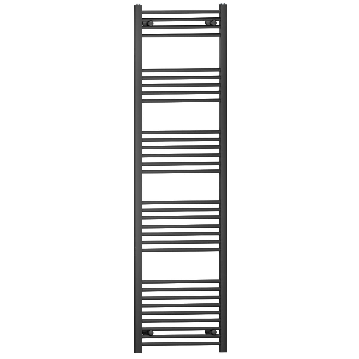Myhomeware Black 500 Mm X 1800 Mm Straight Heated Bathroom Towel Rail Radiator For Central Heating Designer