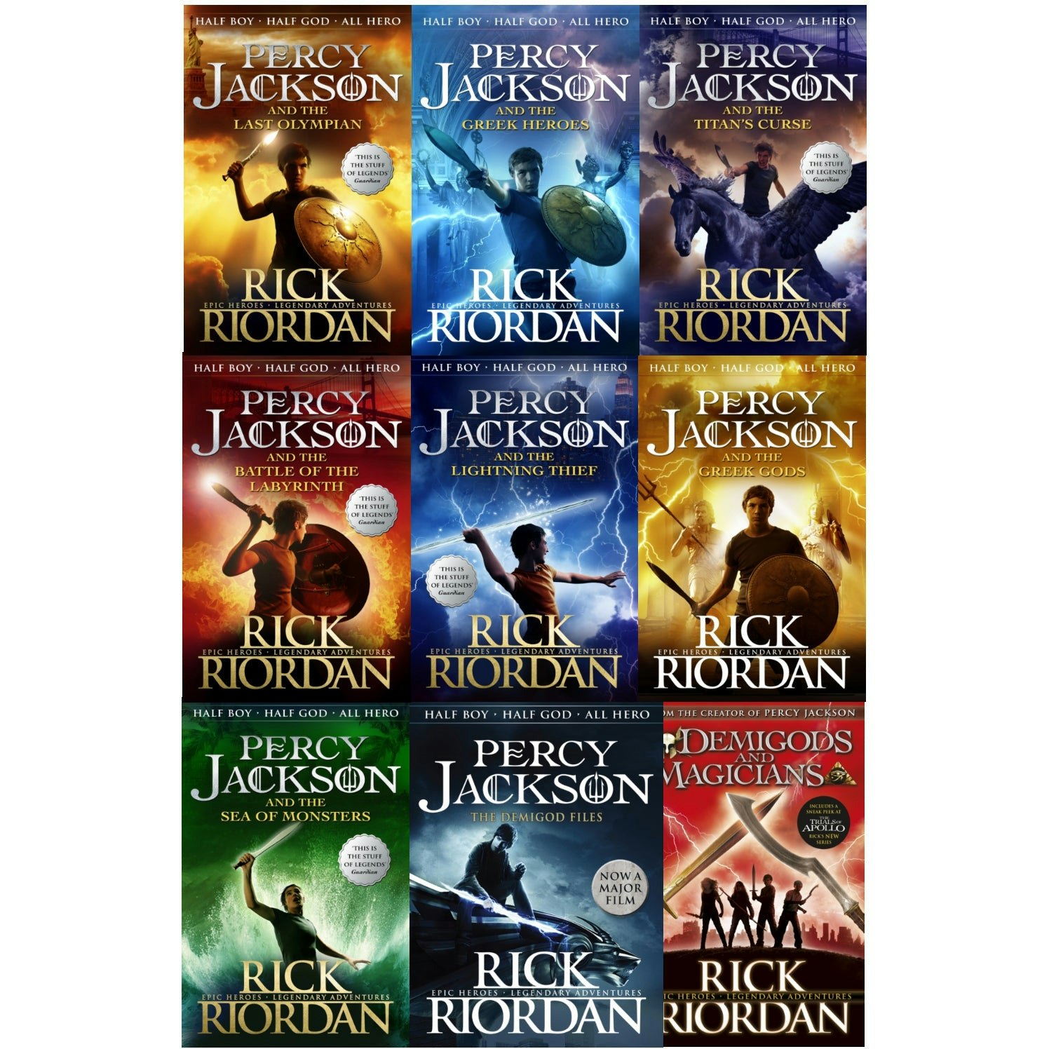 Penguin Percy Jackson Collection 9 Books Set By Rick Riordan - Demigods And Magicians, Greek Gods