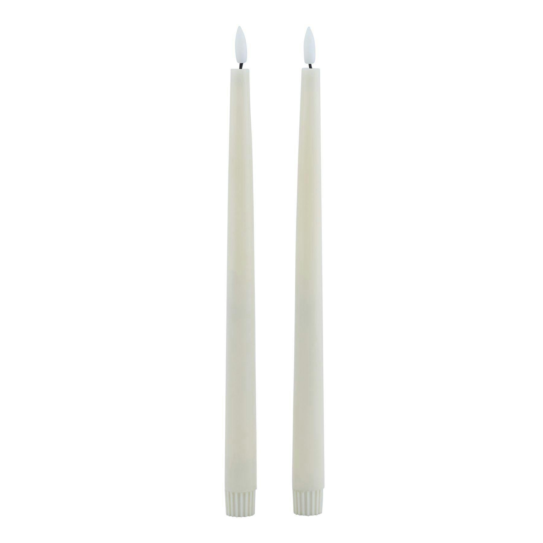 Rackhams Light Luxe Collection Electric Candle (Pack Of 2) - Taupe - Taupe - 25Cm X 2Cm X 2Cm - 100% Mixed
