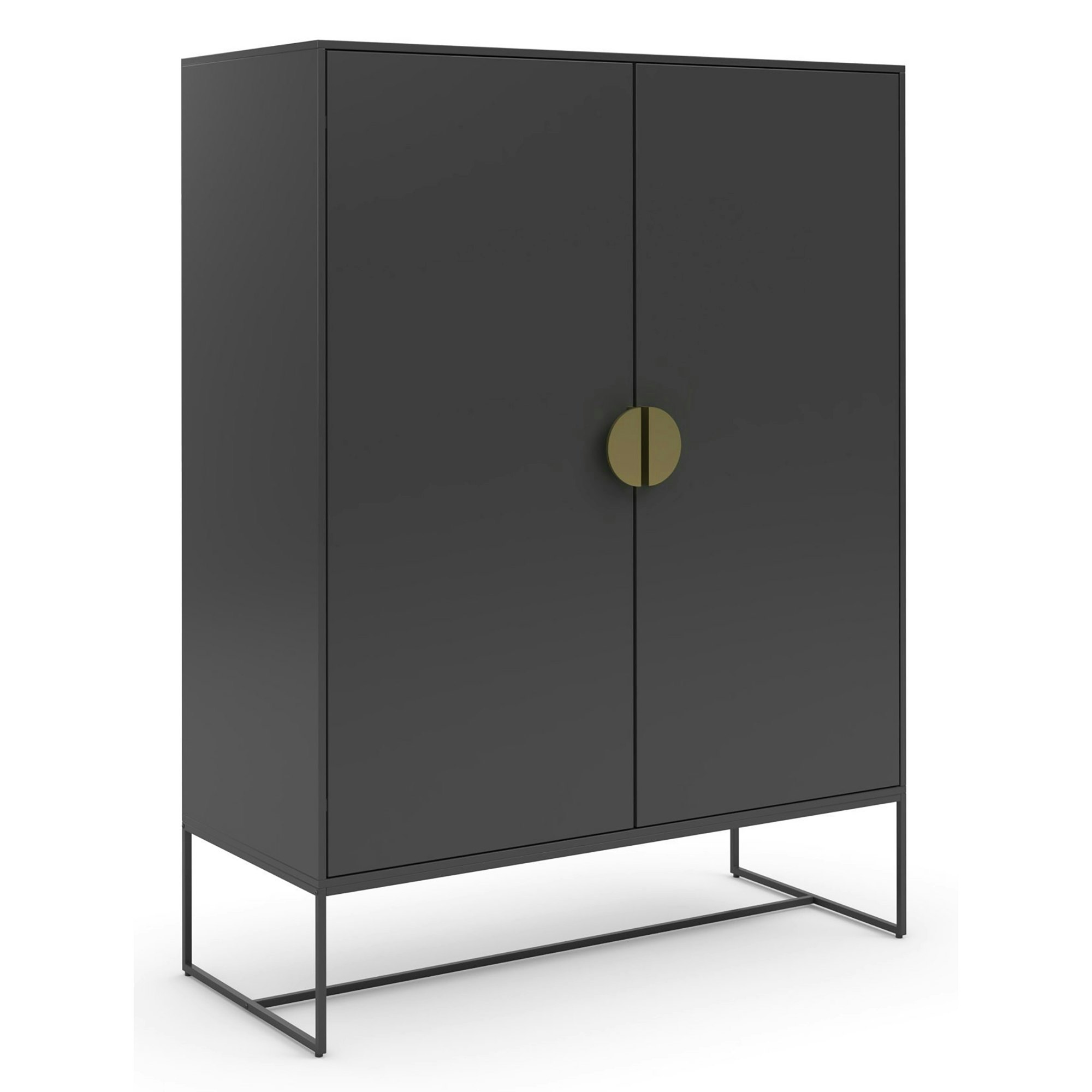 Dorel Home Anthracite/Grey Asia Cabinet With 2 Doors In