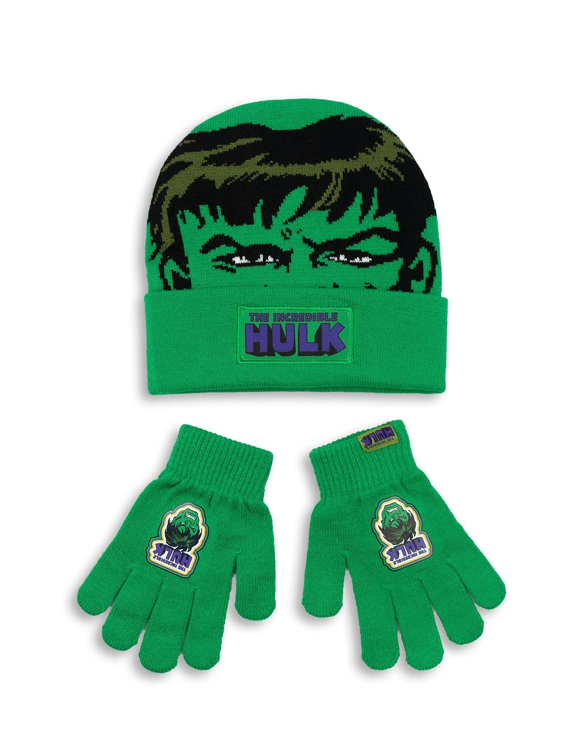 Vanilla Underground Boys Green Marvel Hulk Beanie And Gloves Set (One Size)