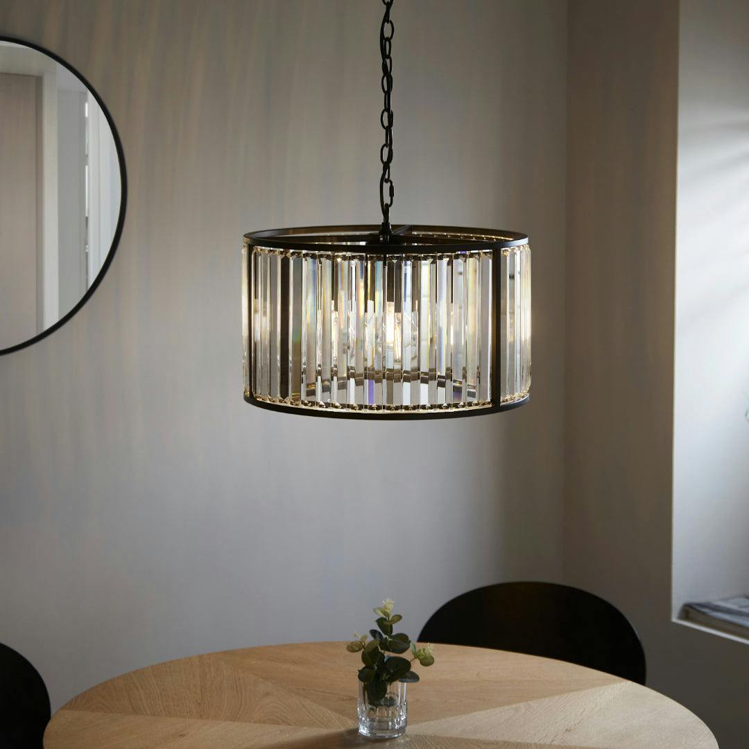 Pagazzi Lighting Black/Light Resto Crystal & Matt Ceiling