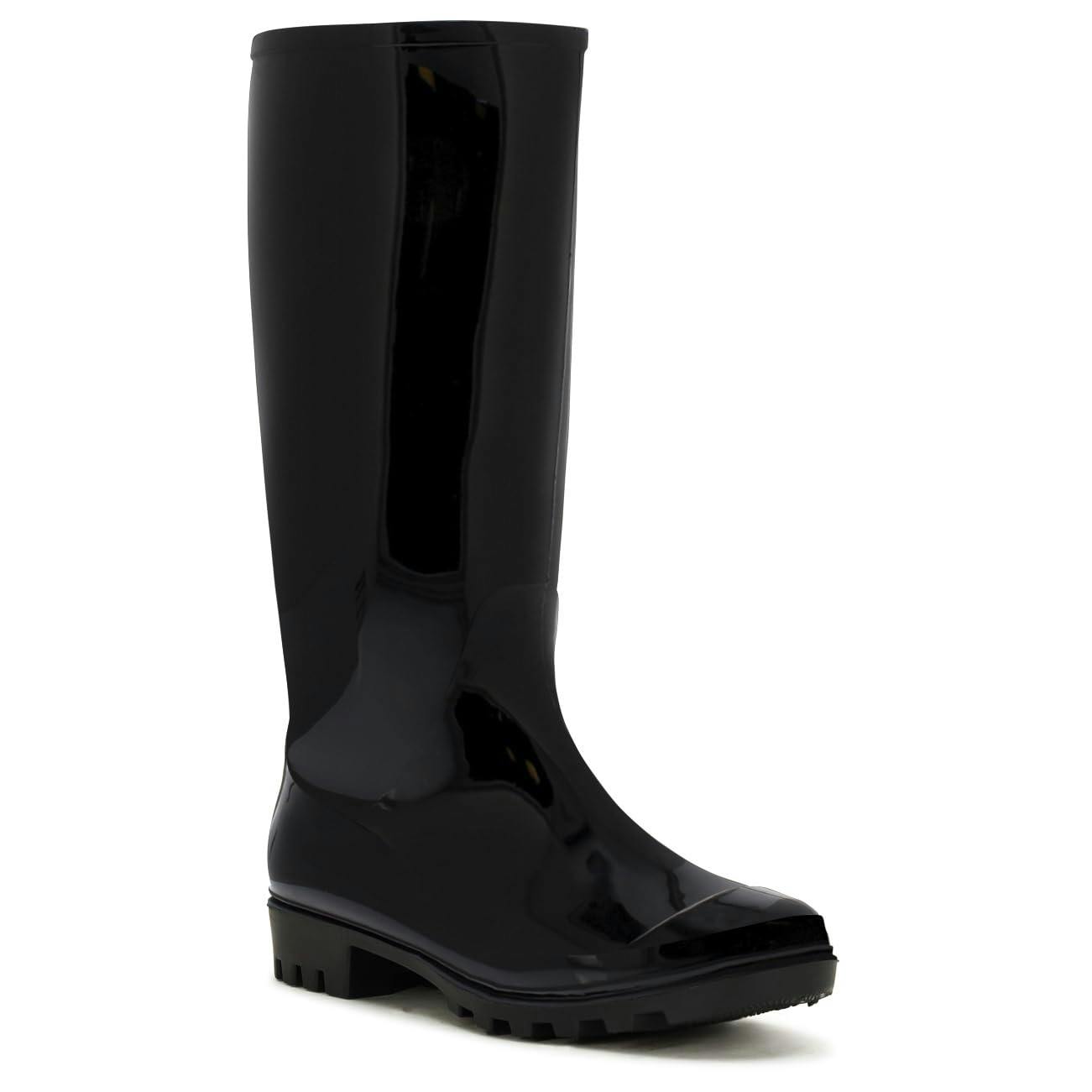Viva Women's Black Eve: Tall Muck Winter Snow Waterproof Rain Wellingtons Boots - 7 - Gloss