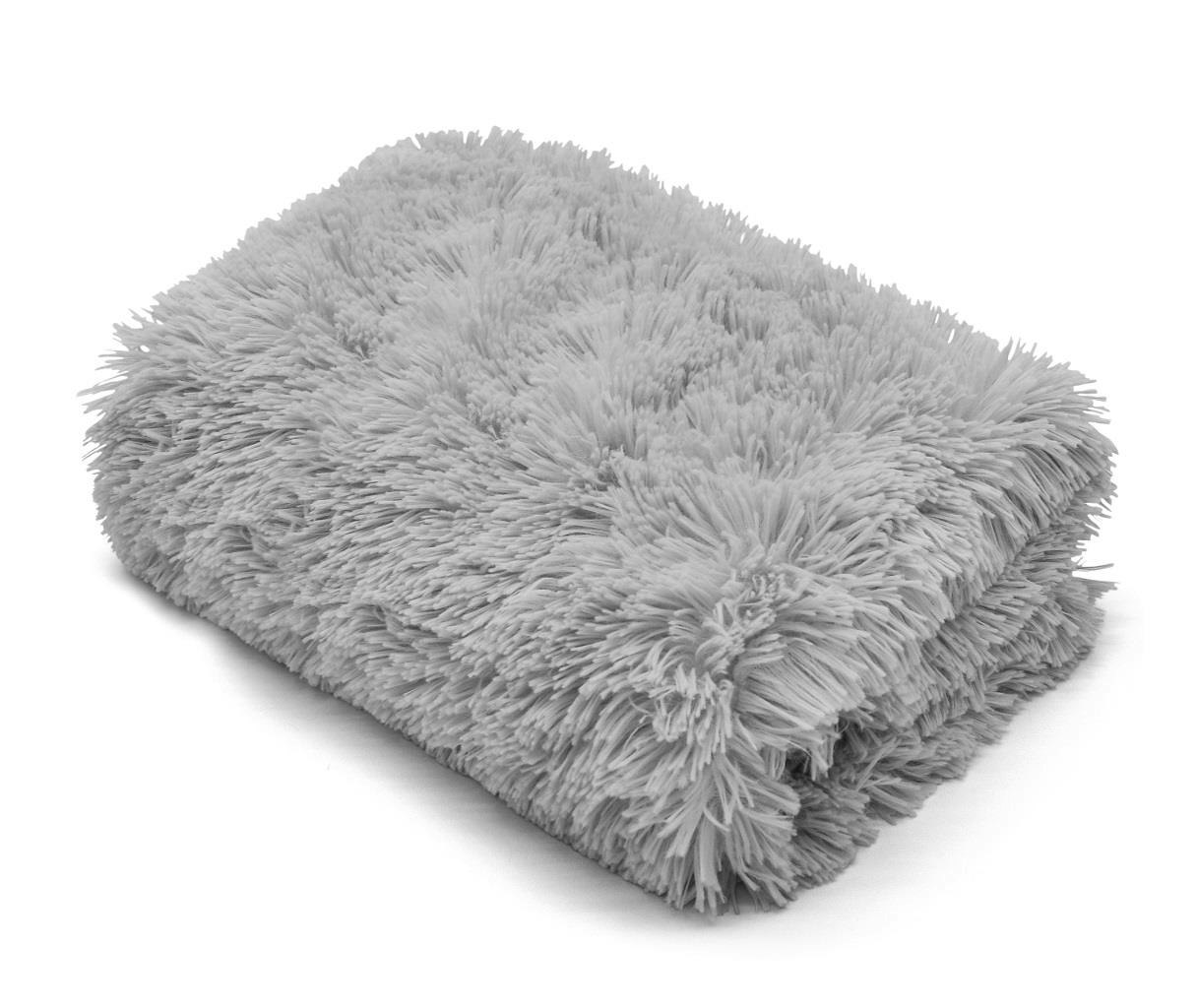 Homespace Direct Silver Cuddles Luxury Faux Fur Soft Blanket