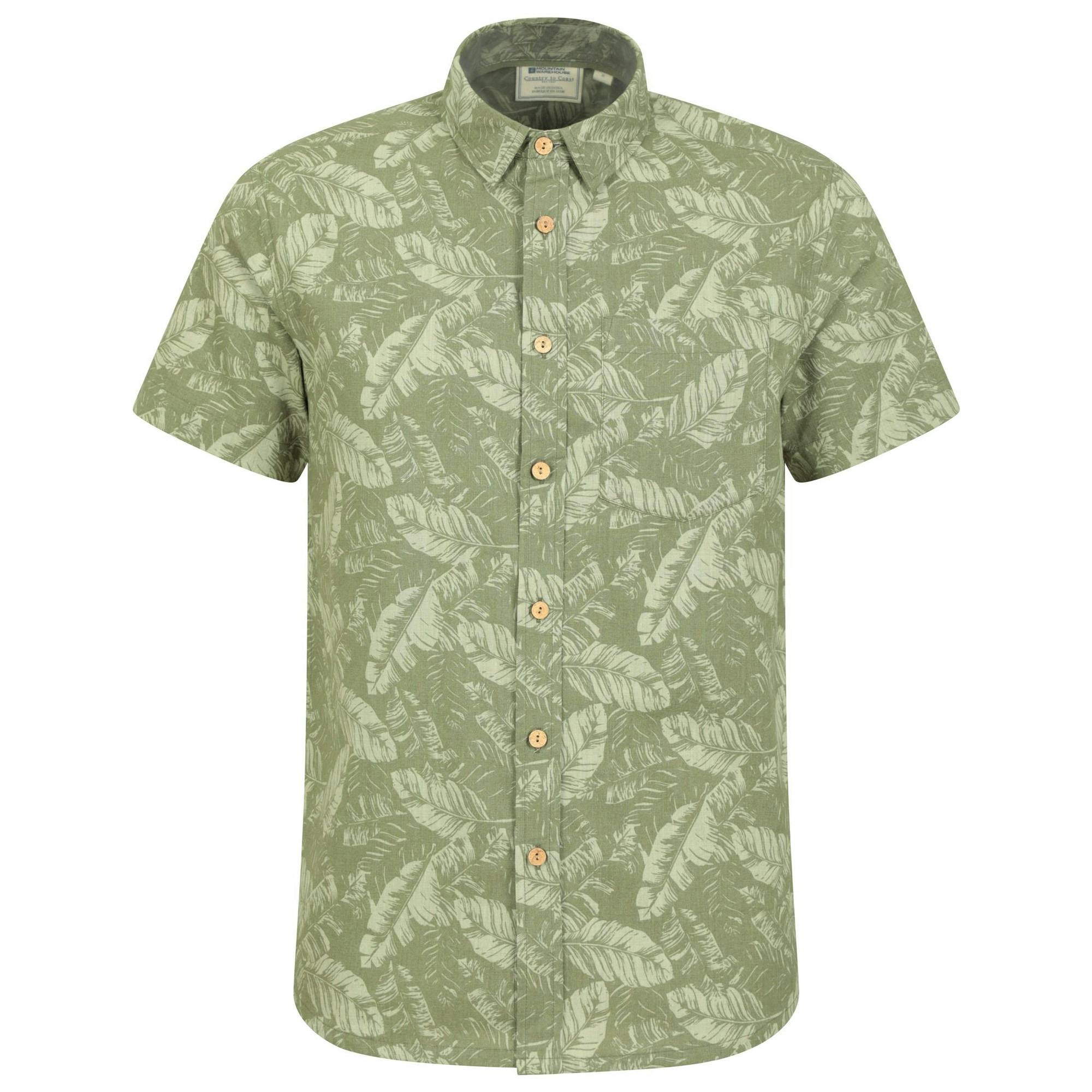 Mountain Warehouse Men's Dark/Green Tropical Short-Sleeved Shirt - 3XL - 100% Cotton