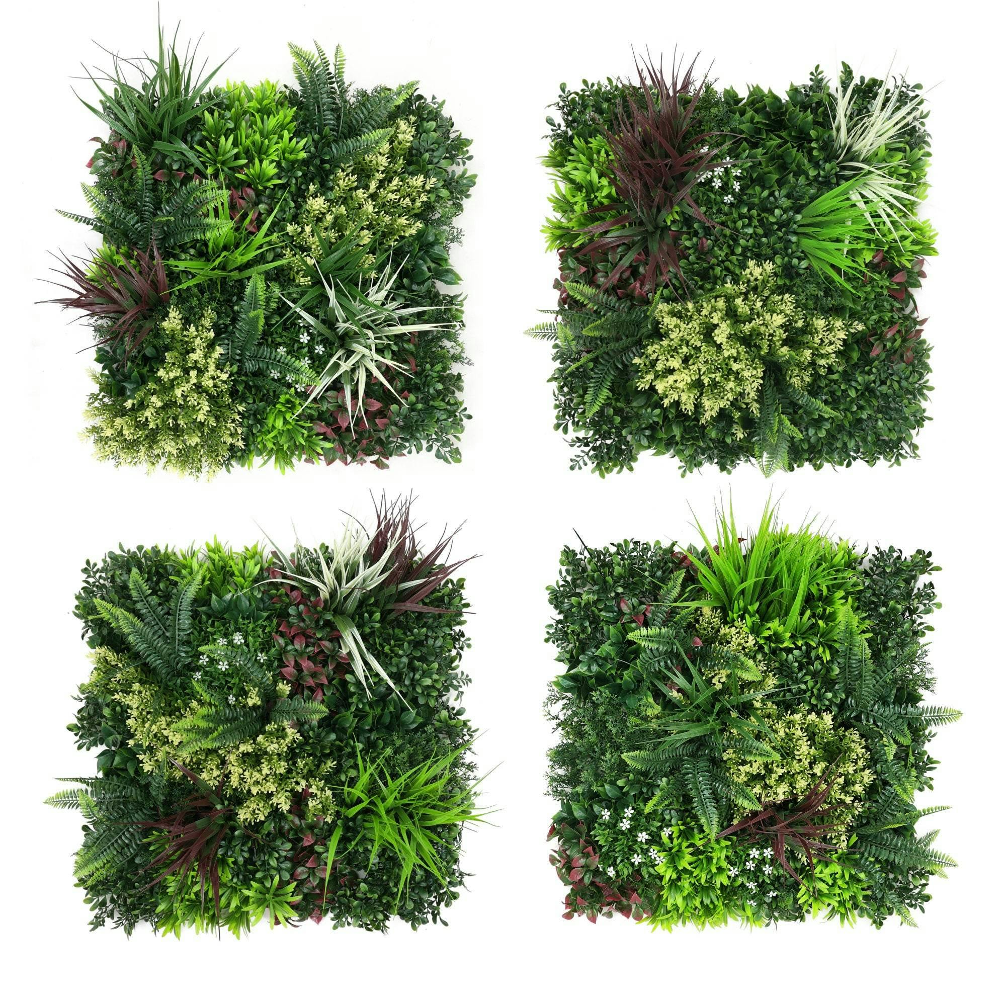True Products Green Combo Of 4 Carnival Premium Artificial Plants Wall Panels 50Cm X 50Cm