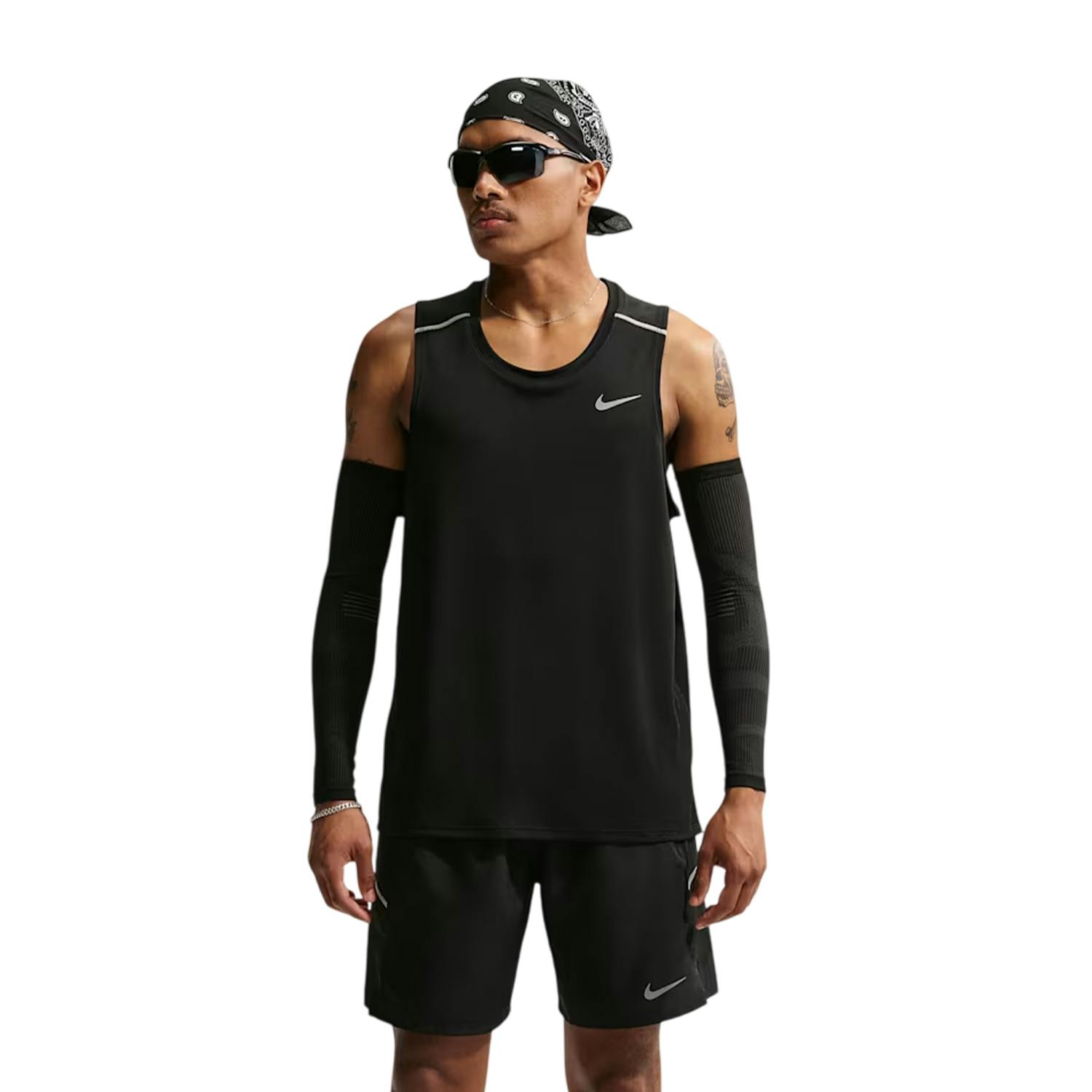 Nike Men's Black Miler Tank Top - L - 100% Polyester
