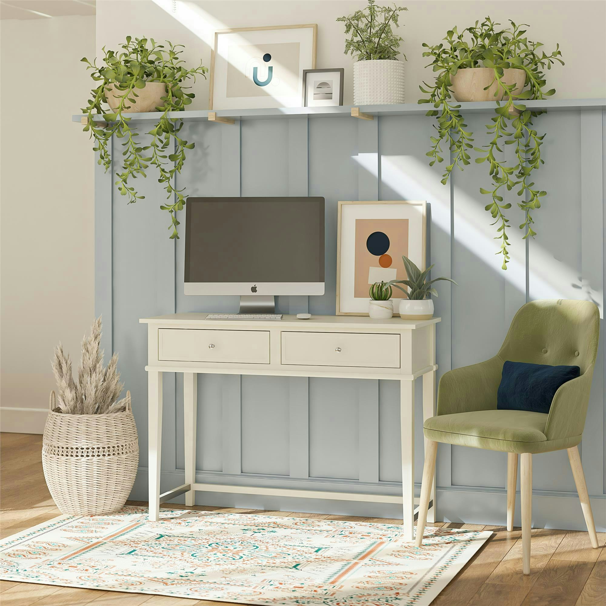 Dorel Home White Franklin Writing Desk With 1 Drawer