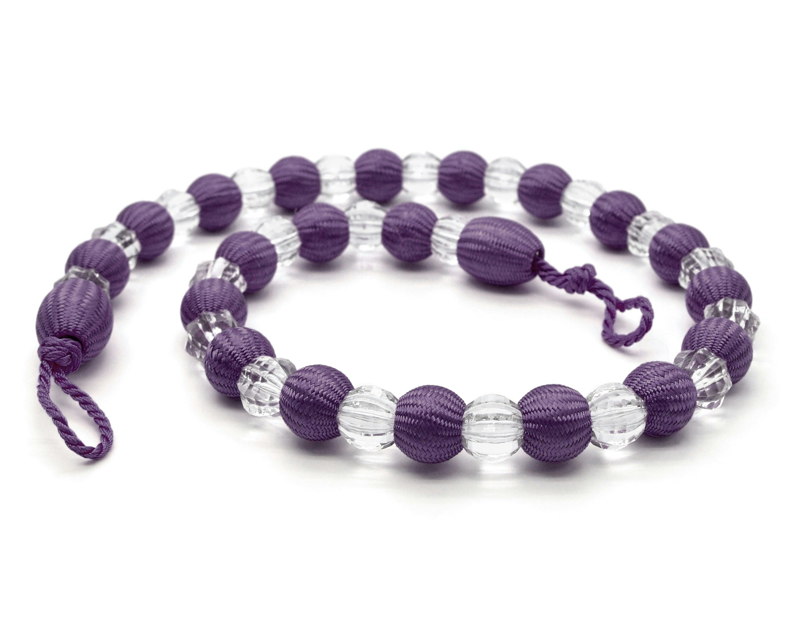 Intimates Light Crystal Beaded Curtain Tie Back Pair - Aubergine