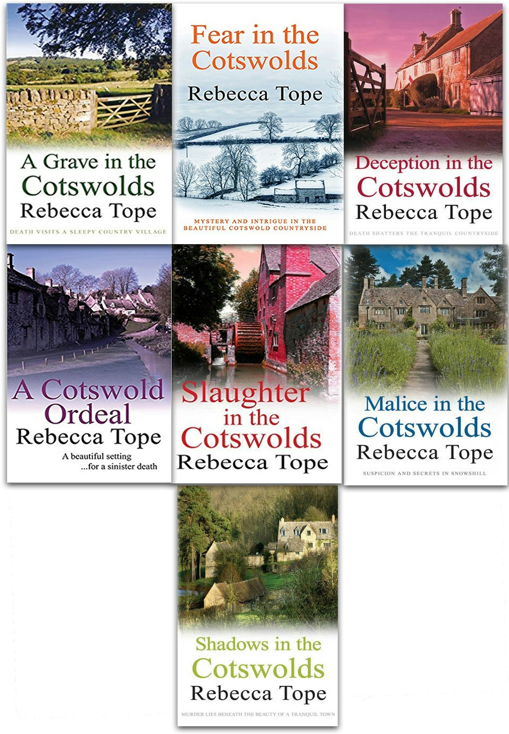 Allison & Busby Rebecca Tope Cotswold Mystery Series Collection 7 Books Set (A Grave In The Cotswolds, Fear In The Cotswolds, A Grave, Shadows, Slaughter)