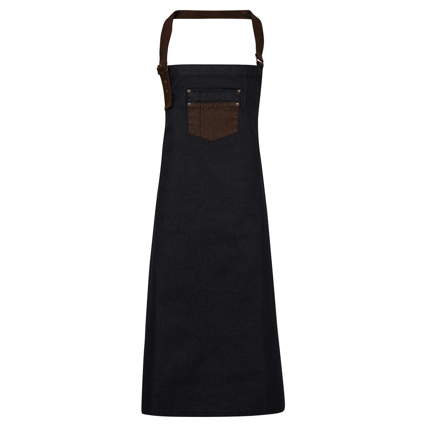 Premier Unisex Dark Indigo Division Bibbed Apron In 86Cm - Image 3