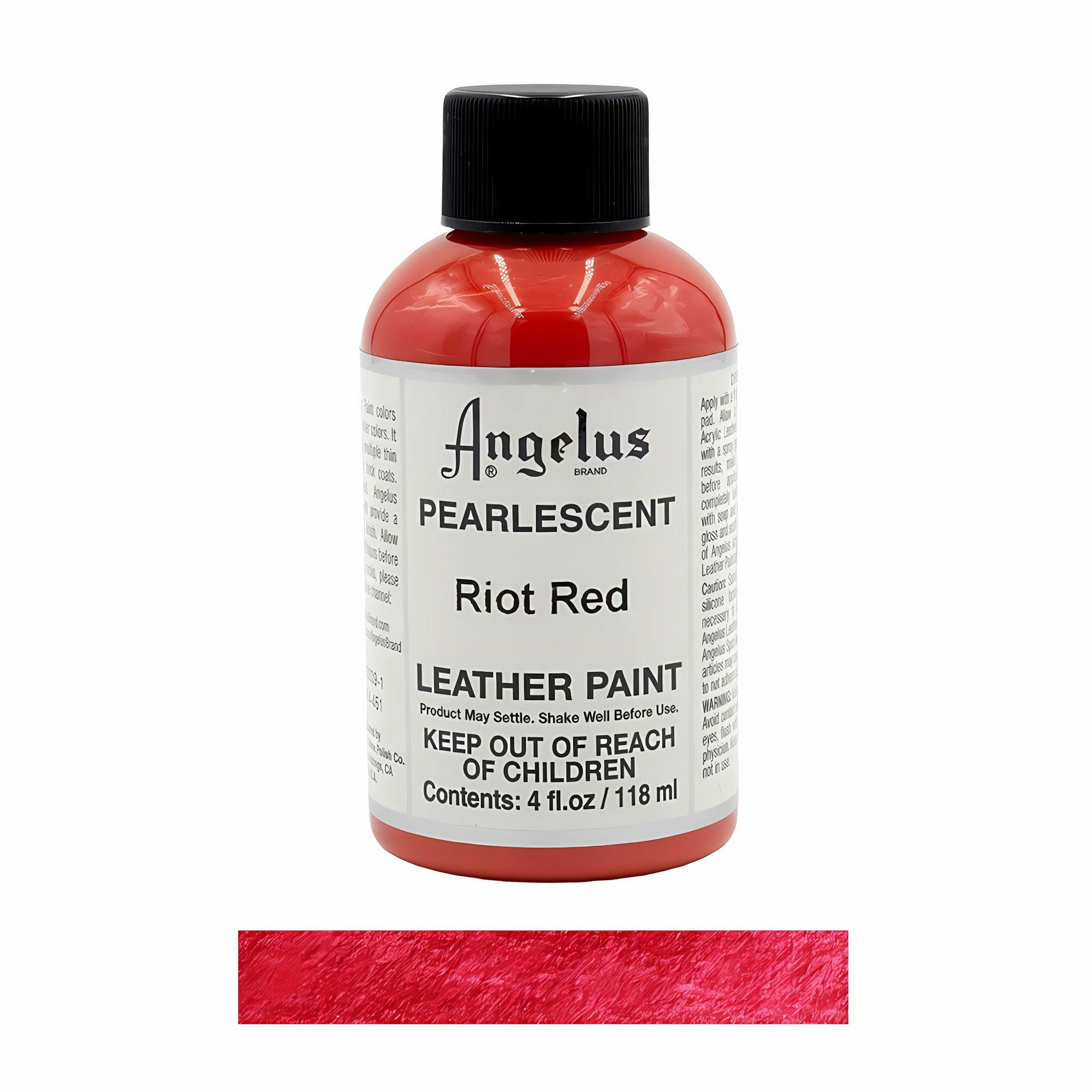 Angelus Red Pearlescent Leather Paint For Sneaker Customs 4Oz - Riot