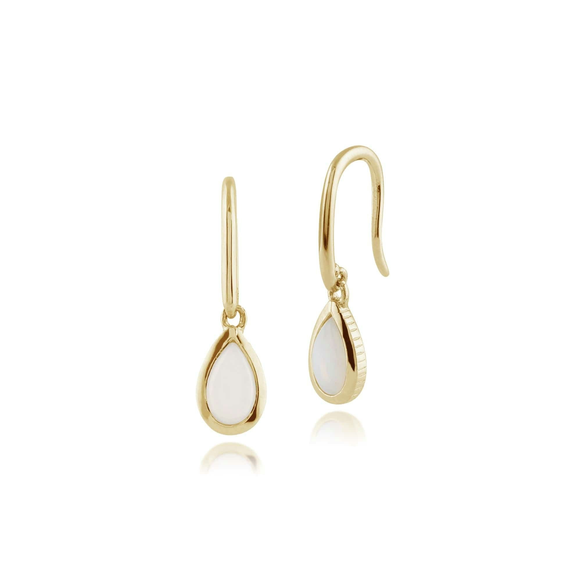 Gemondo Women's Yellow/Gold Classic Pear Opal Drop Earrings In 9Ct