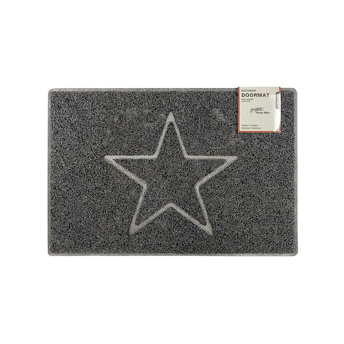 Oseasons Grey Star Small Embossed Doormat In - Vinyl - 1