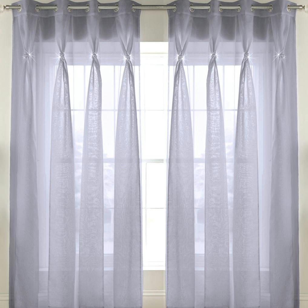 Rackhams Silver Linen Look Voile Ring Top Curtain Pair - 145Cm Width X 229Cm Drop