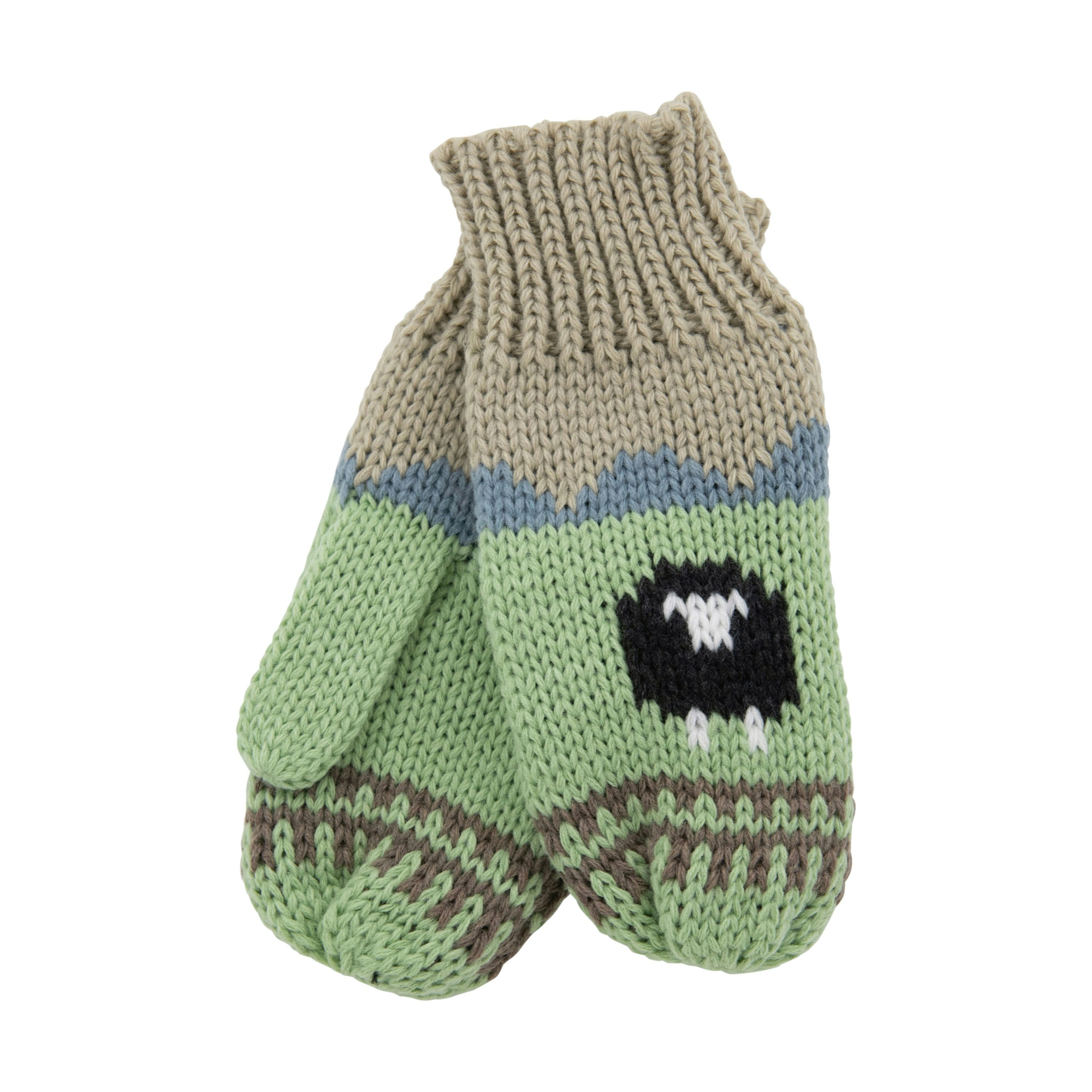 Aran Traditions Aran Knitted Sheep Mittens - Pebble