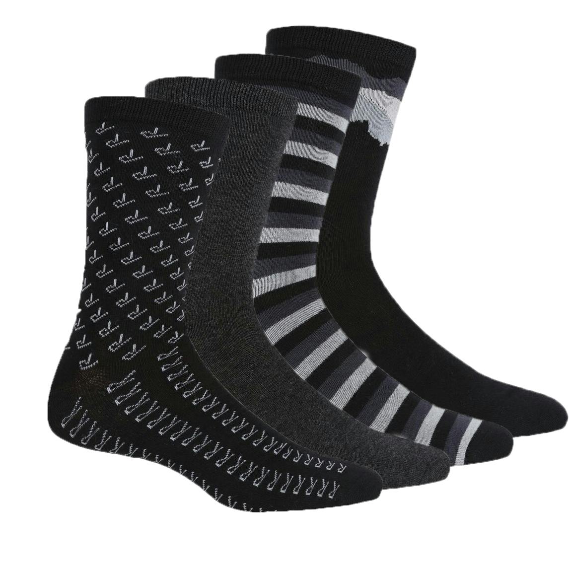 Regatta Men's Black Lifestyle Socks (Pack Of 4) - 6 Uk-8 Uk - 85% Cotton/13% Polyamide/2% Elastane