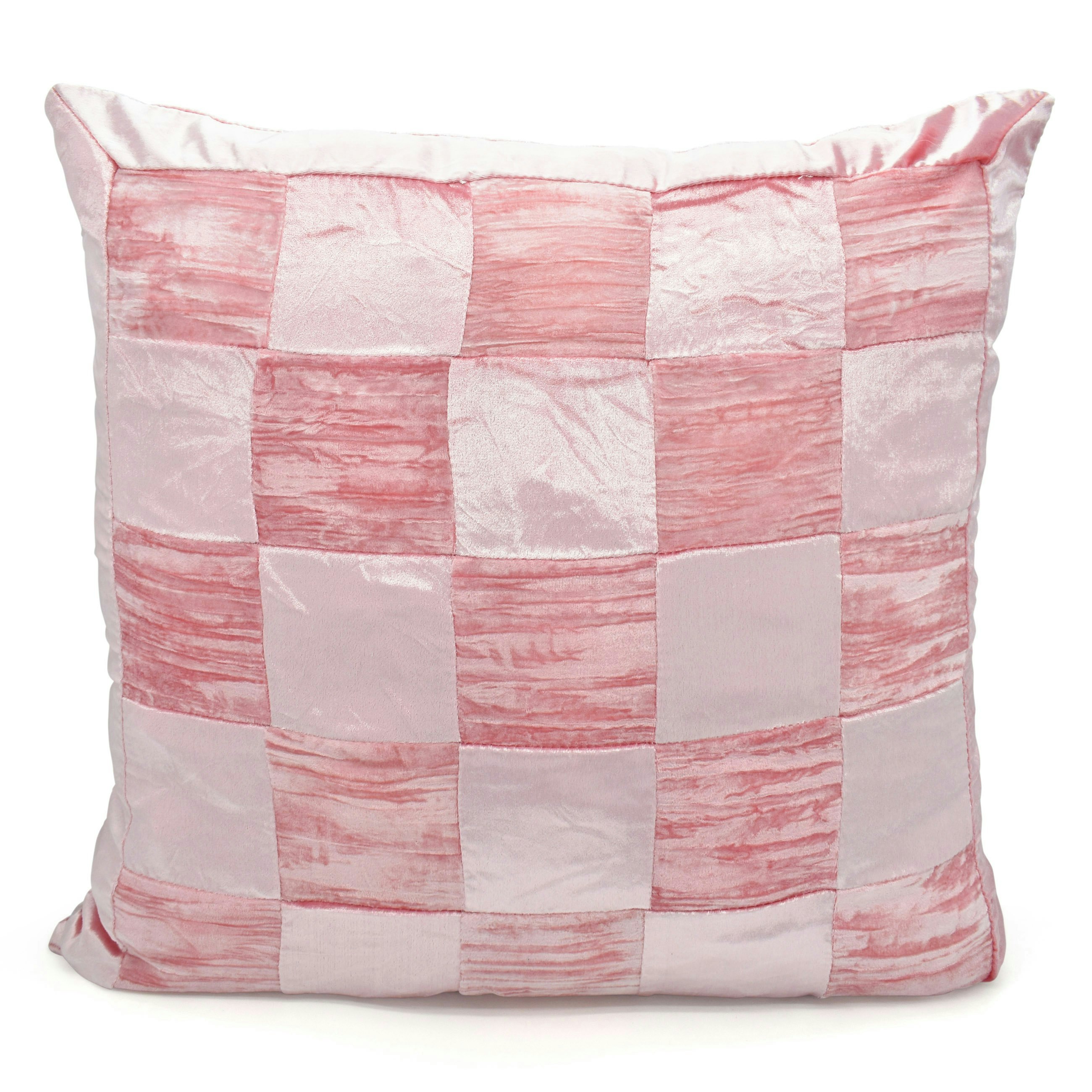 Intimates Pink Soft Touch Velvet Patchwork Cushion - 56Cm X 56Cm - Dusky