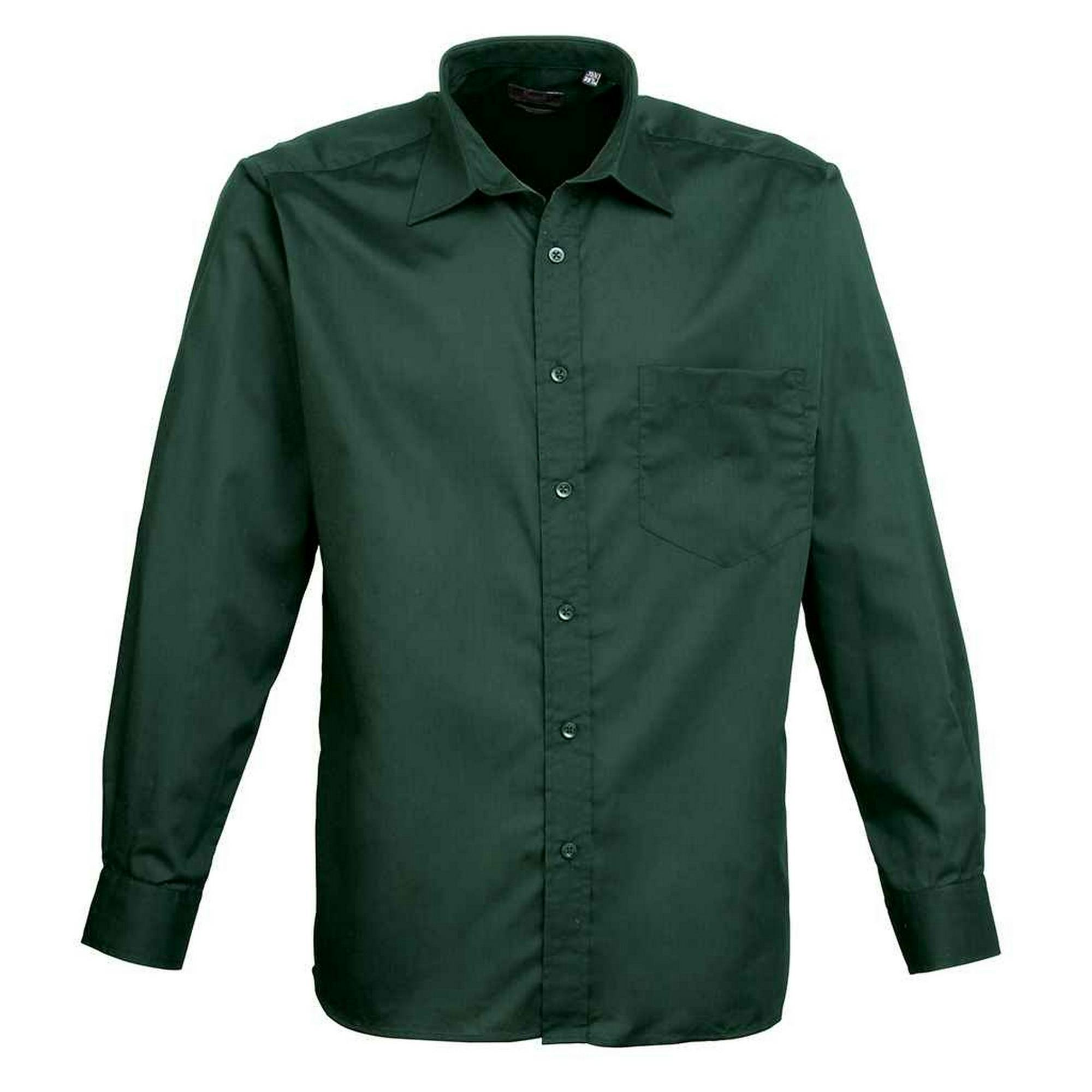 Joom Premier Men's Bottle Green Poplin Long-Sleeved Shirt Cm - Image 4
