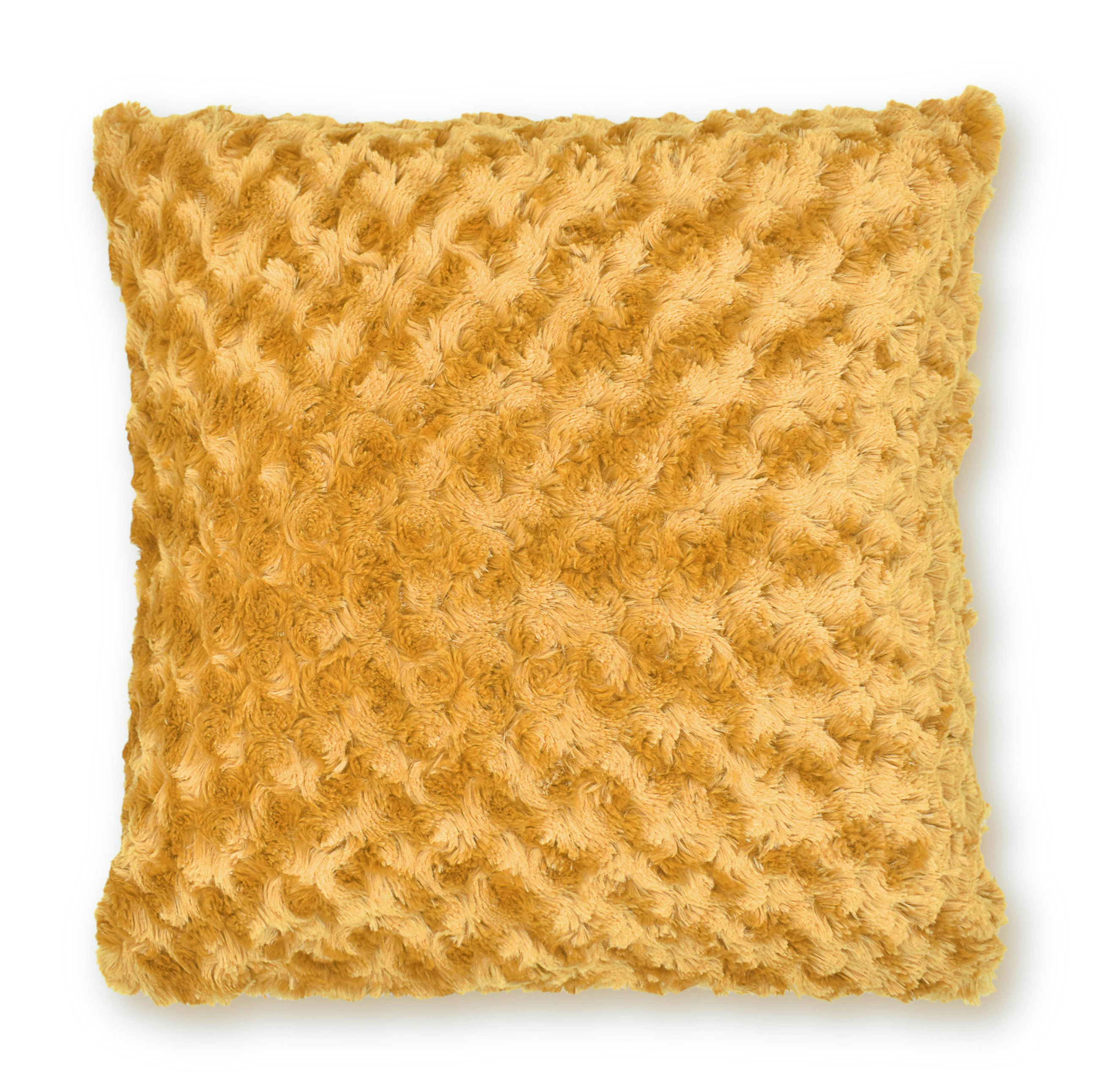 Rackhams Gold Fur Supersoft Rose Posy Cushion - 43Cm X 43Cm