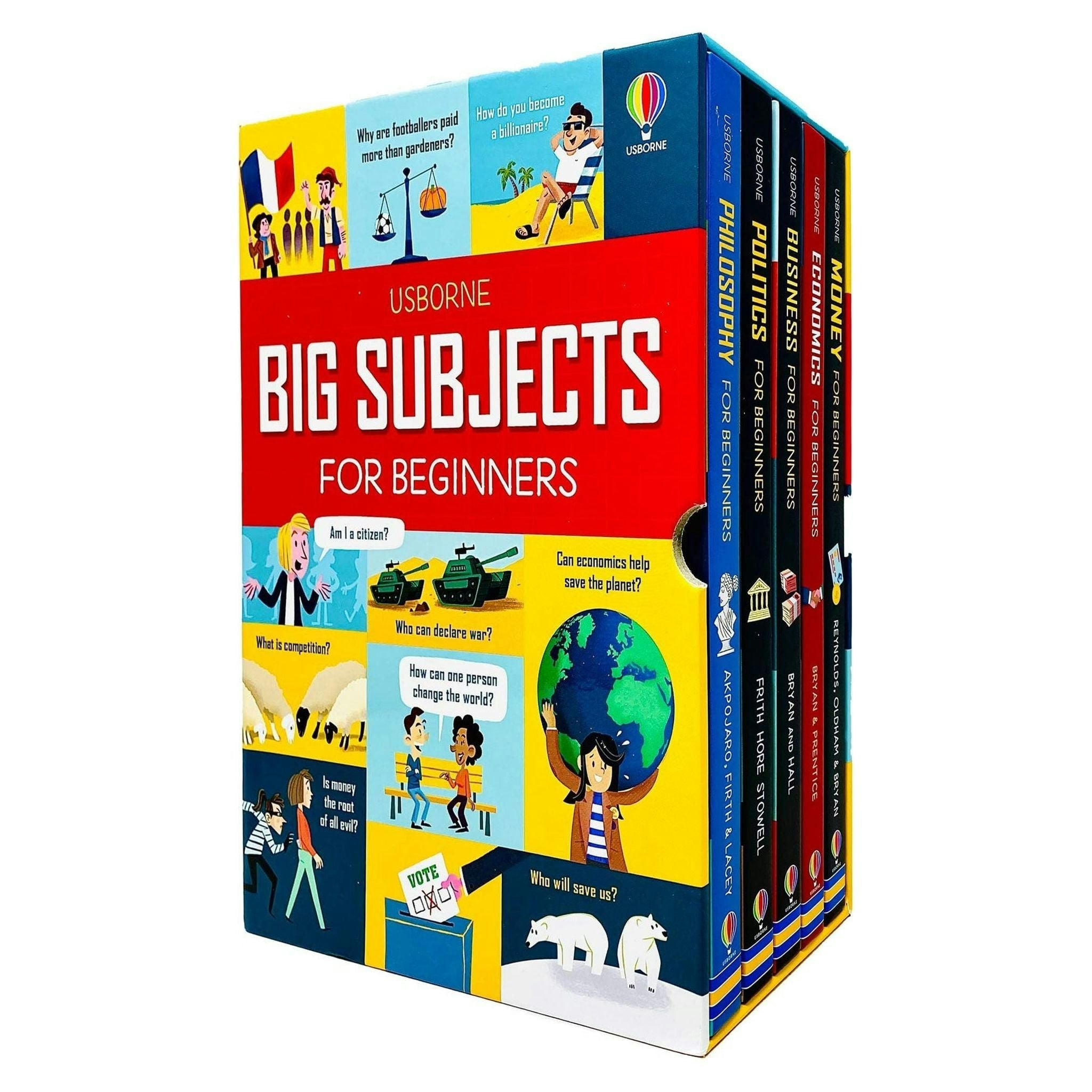 Various Publishers Usborne Big Subjects For Beginners 5 Books Collection Box Set (Money, Economics, Business, Politics, Philosophy)