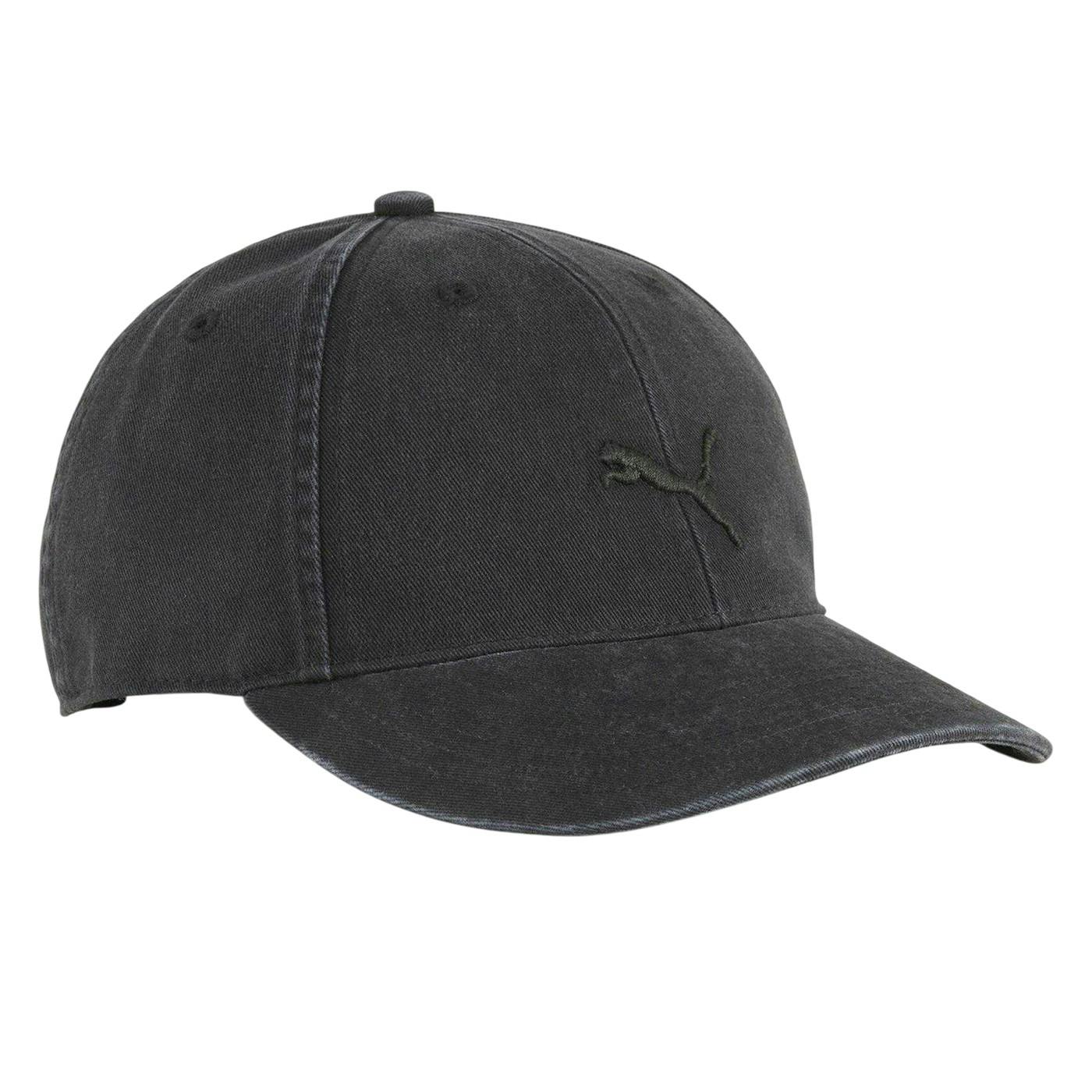 Puma Unisex Black Adult Premium Essential Classic Logo Baseball Cap - One Size - 100% Mixed