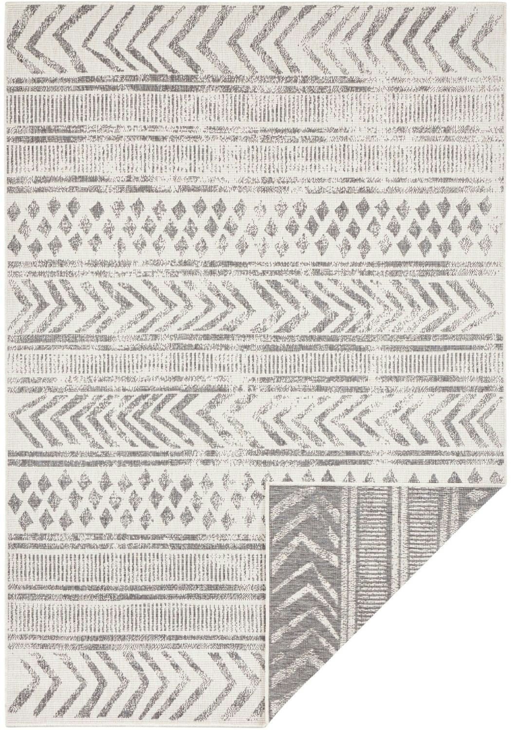 Rackhams Grey Indoor-Outdoor Reversible Geometric Rug - 200X290 Cm