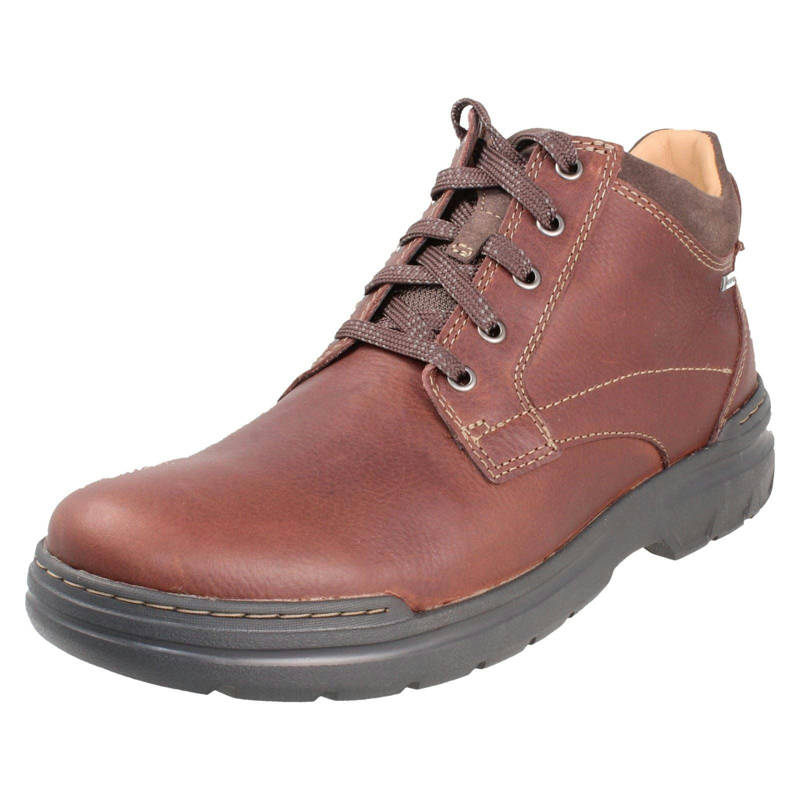 Clarks Men's Gore-Tex Waterproof Lace Up Casual Boots Rockie2 Up Gtx - Mahogany - Uk 7.5