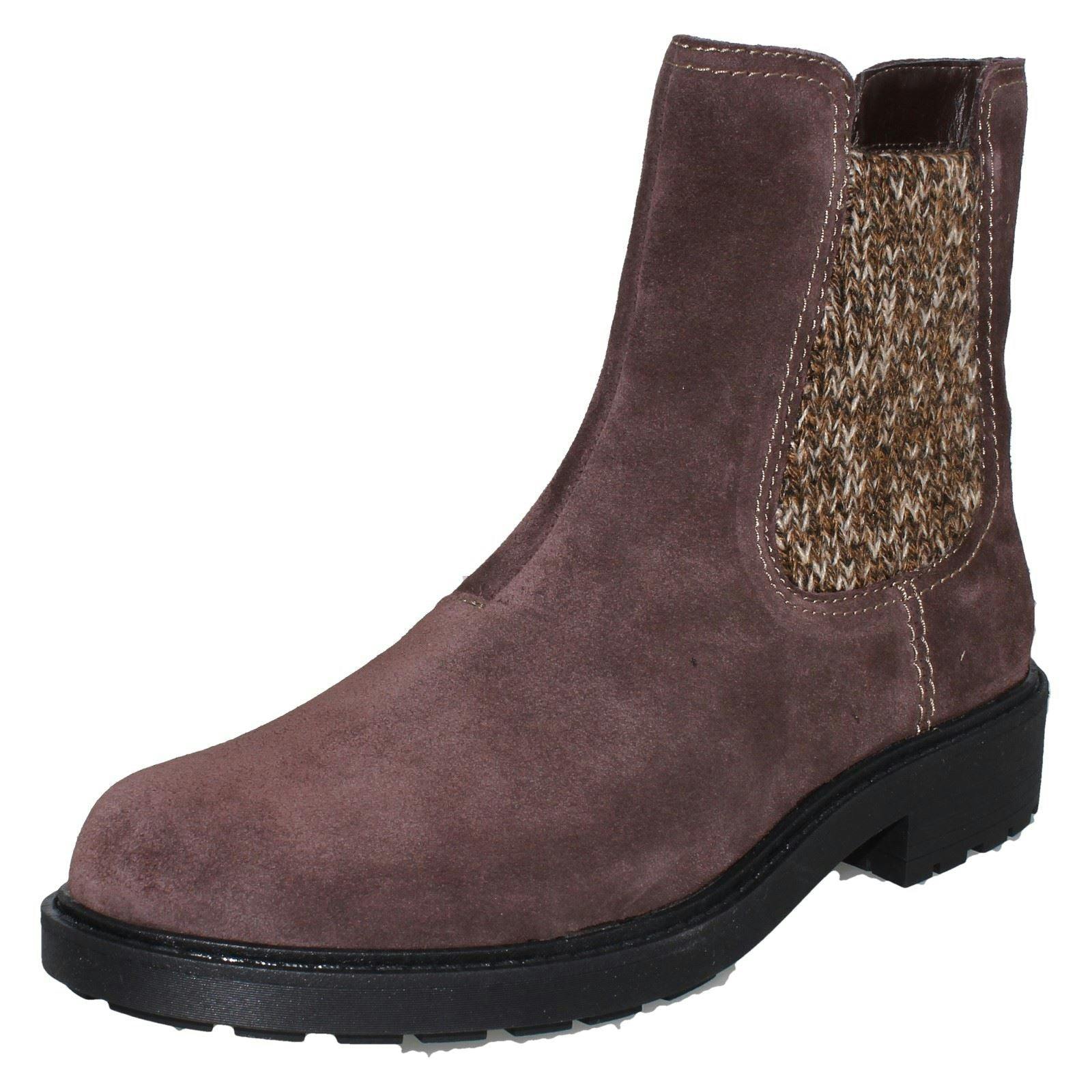 Clarks Women's Dark/Brown Casual Zip Chelsea Ankle Boots Opal Sky - Uk 8