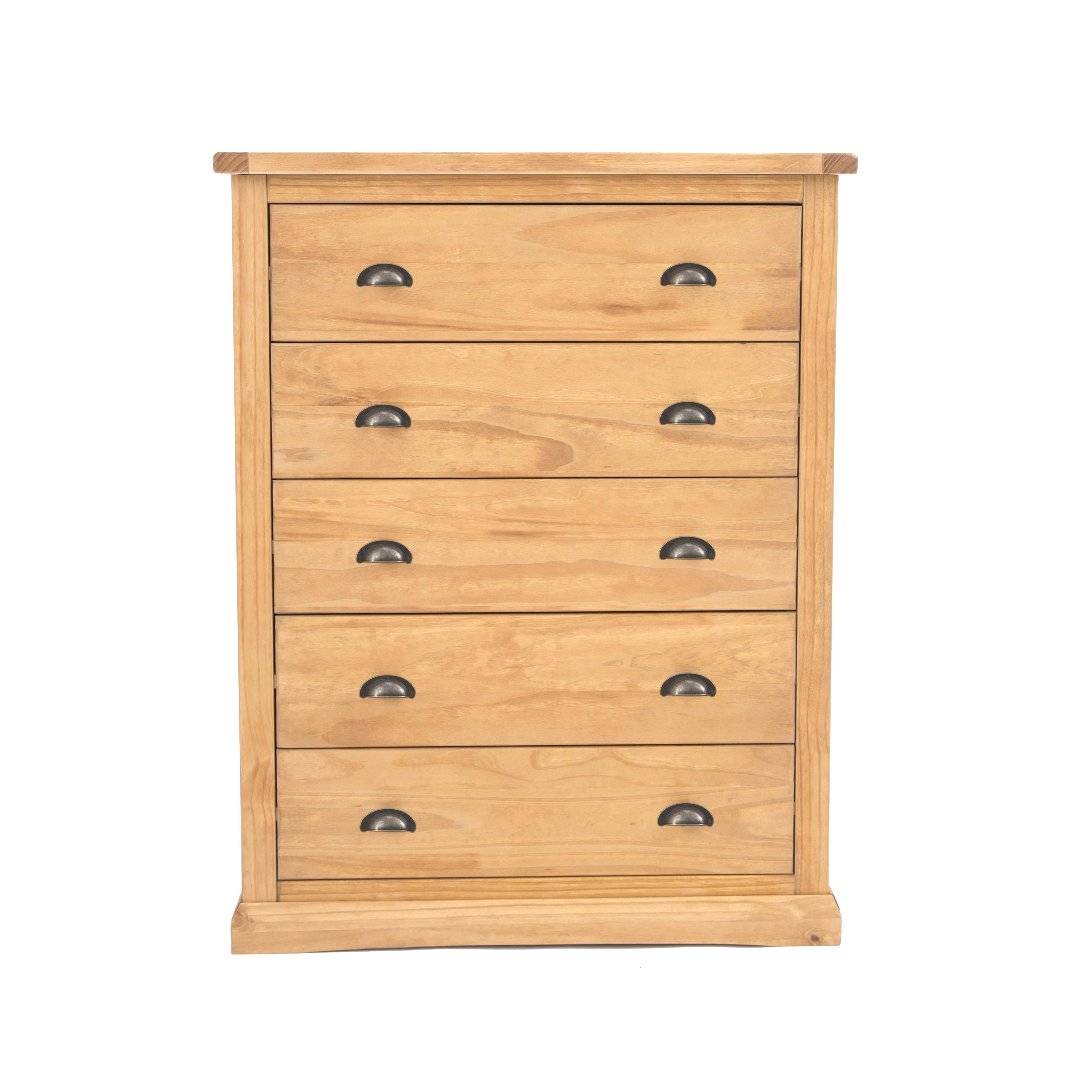 Cabinet Bits Lucca 5 Drawer Chest - Brown / Brass - Image 5