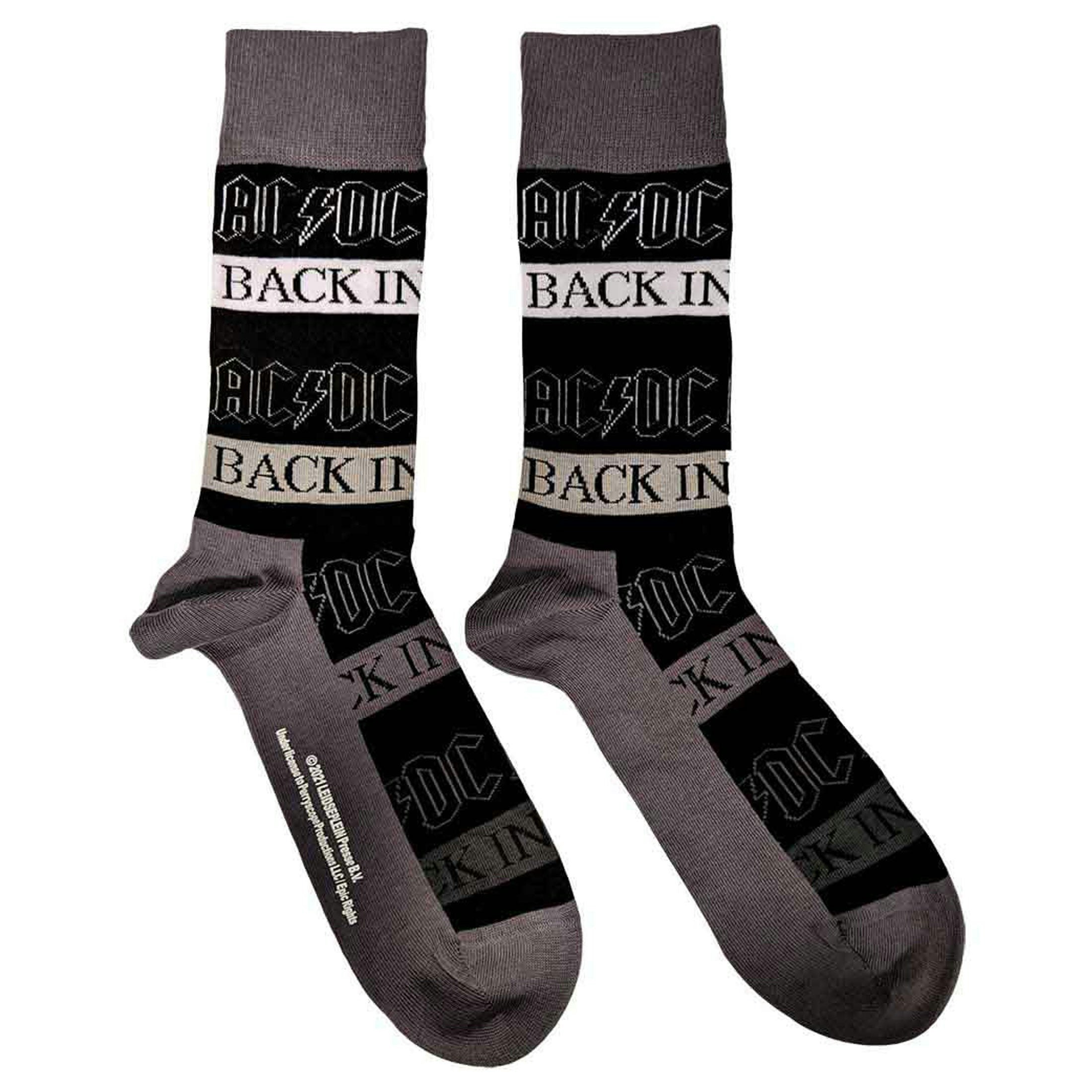 Paradiso Clothing Women's Black Ac/Dc Back In Ankle Socks