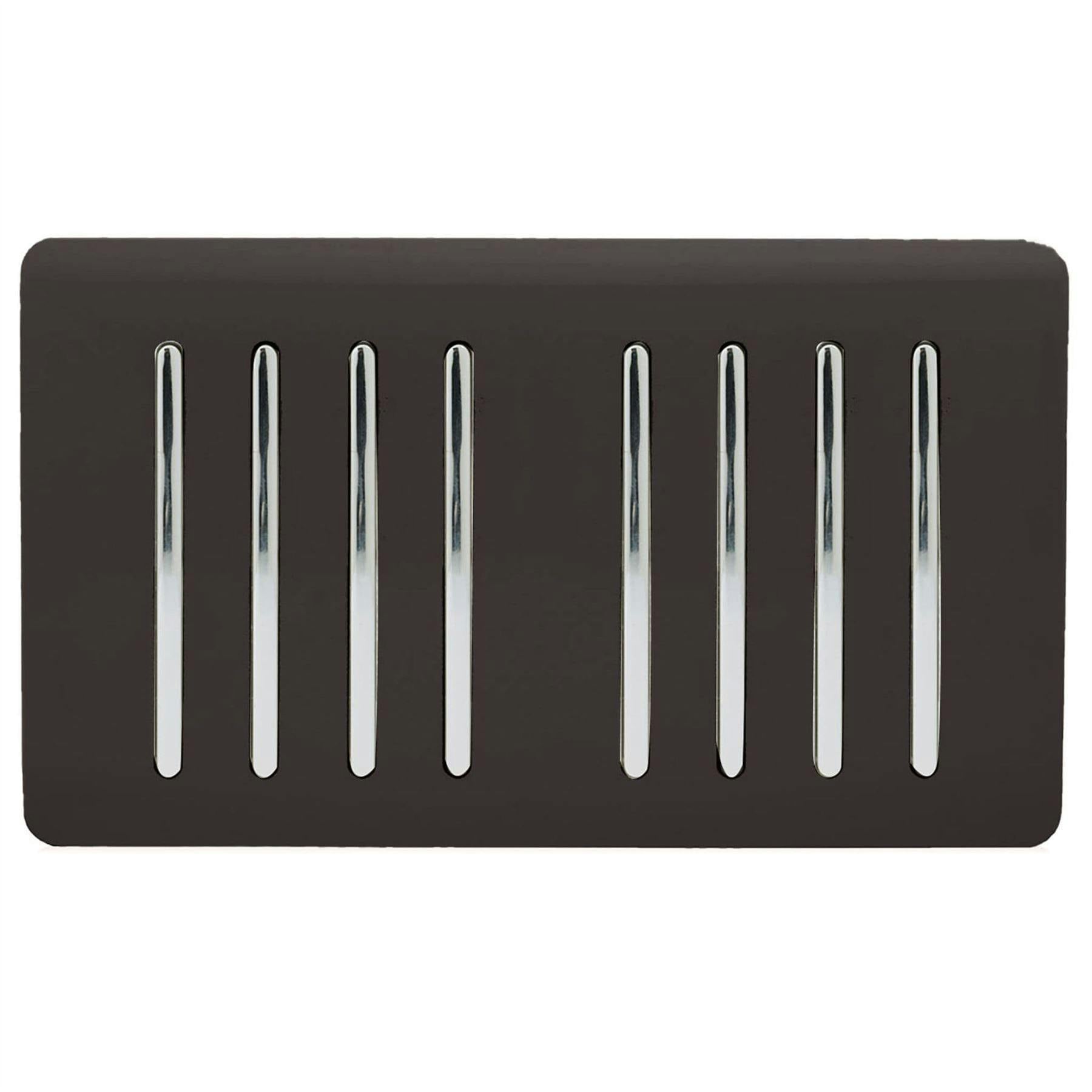 Trendi Switch Light/Dark/Brown 8 Gang 1 Or 2 Way Switch In Mocha