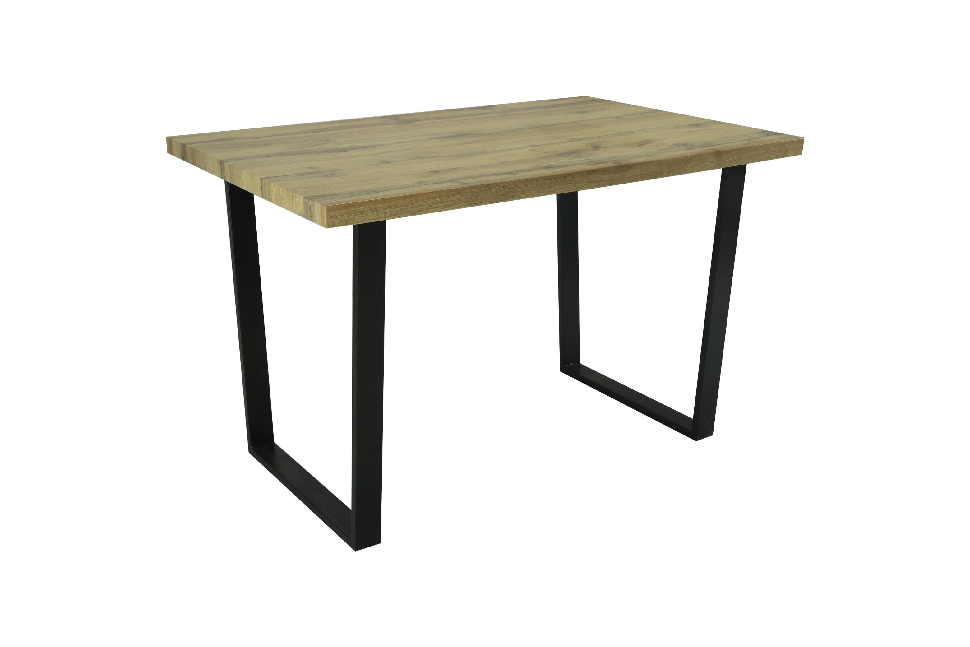 Rackhams Black Colorado Oak Dining Table With Industrial Legs