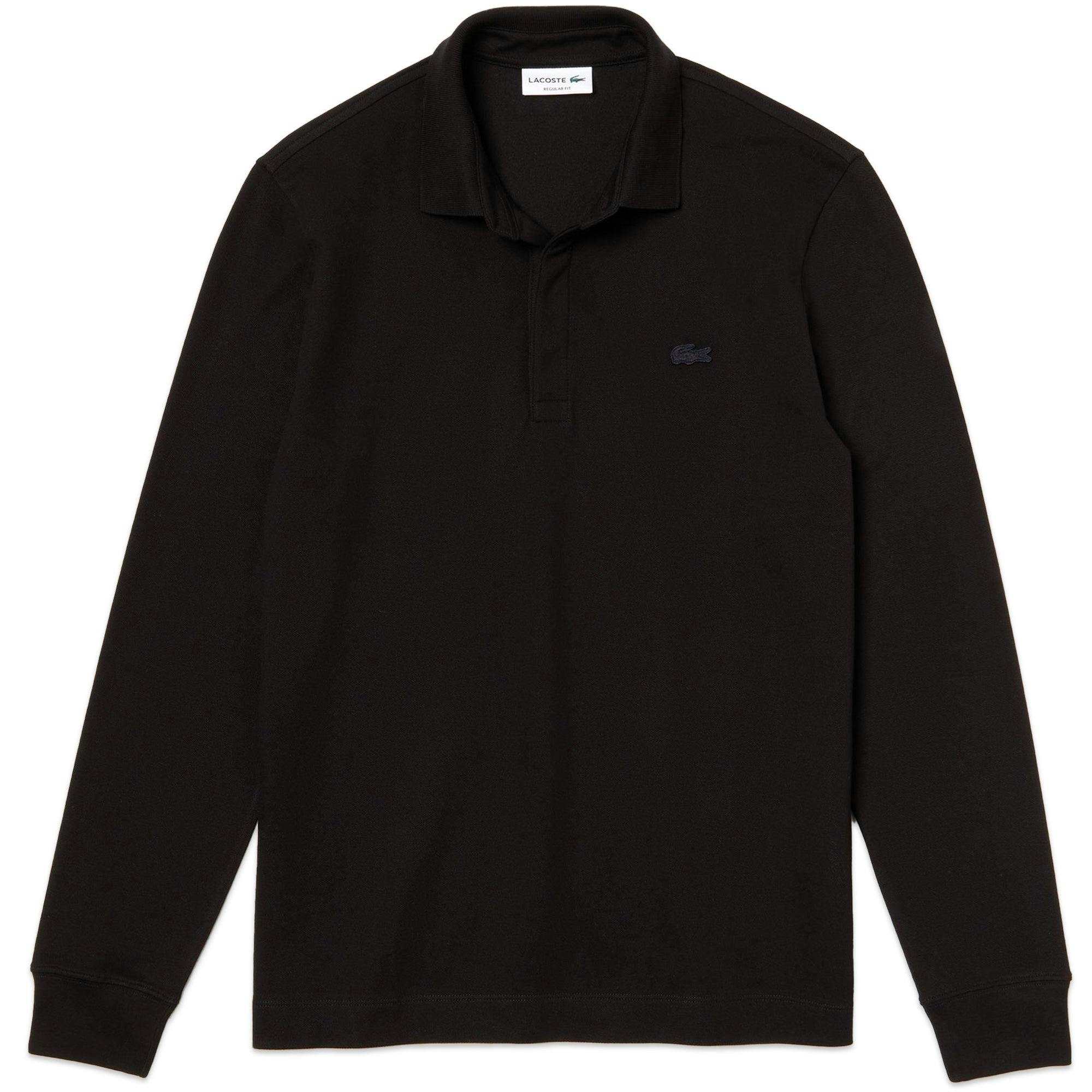 Lacoste Black Long Sleeve Paris Stretch Polo Ph2481 - Small