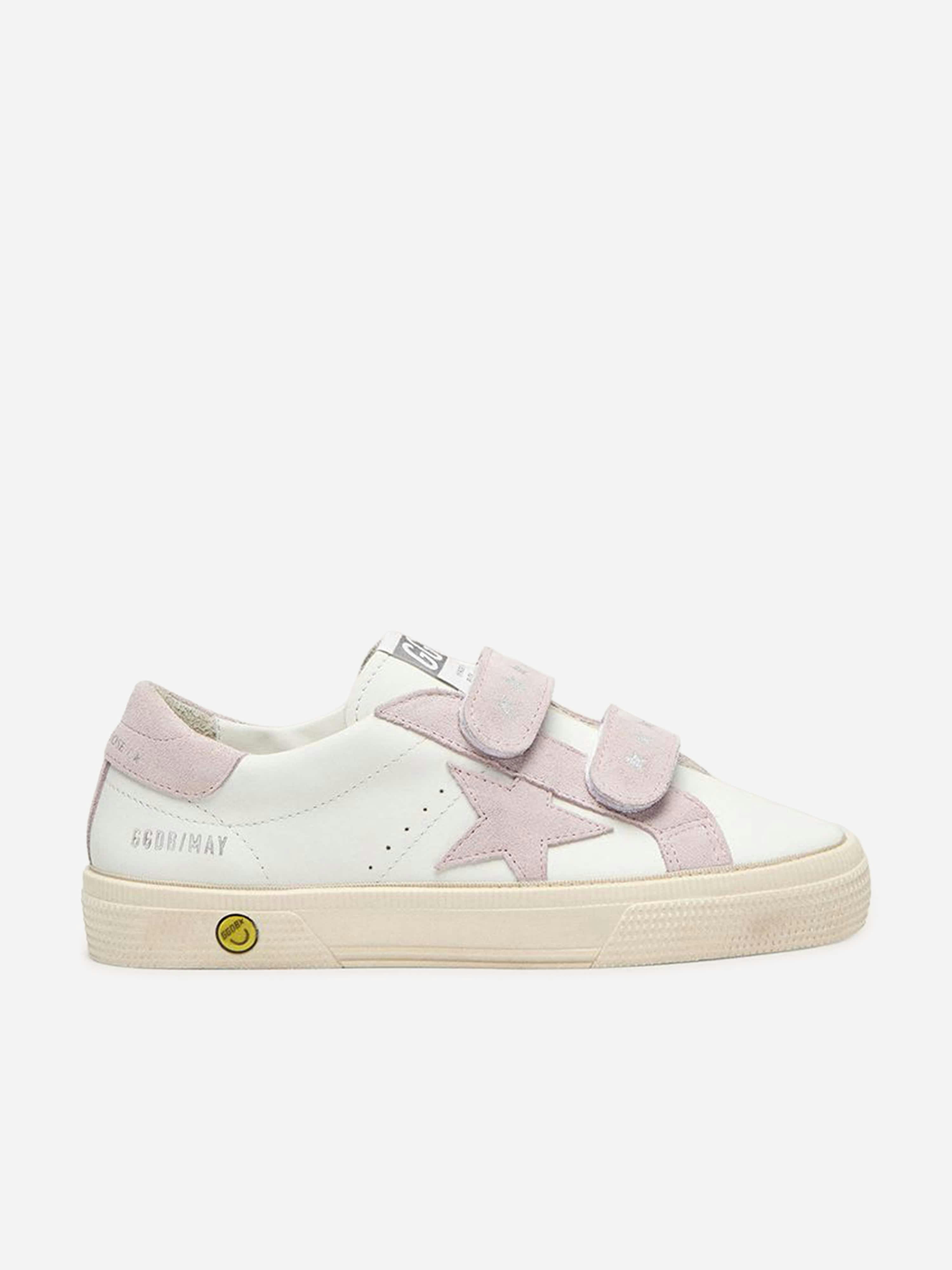 Golden Goose Kids Girls Golden/White Goose Kids Goose Leather And Suede Star May School Trainers In - Eu 33 Uk 1