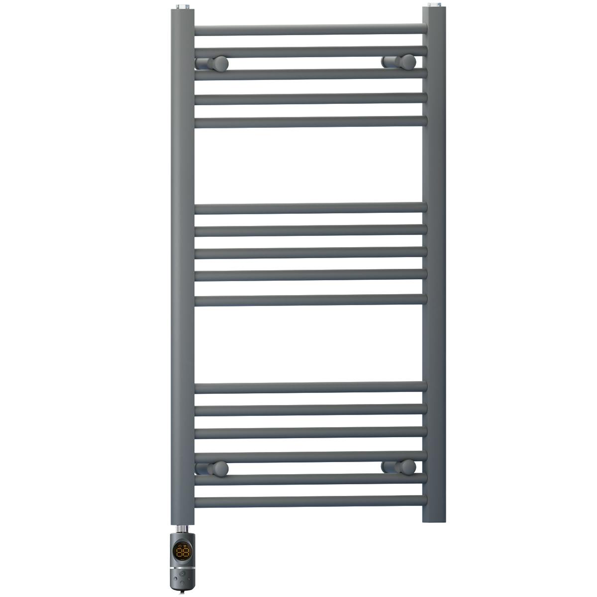 Myhomeware Anthracite/Grey 450 X 900 Mm Electric Bathroom Towel Rail Radiator Heater With Af Thermostatic Electric Element Pre-Filled