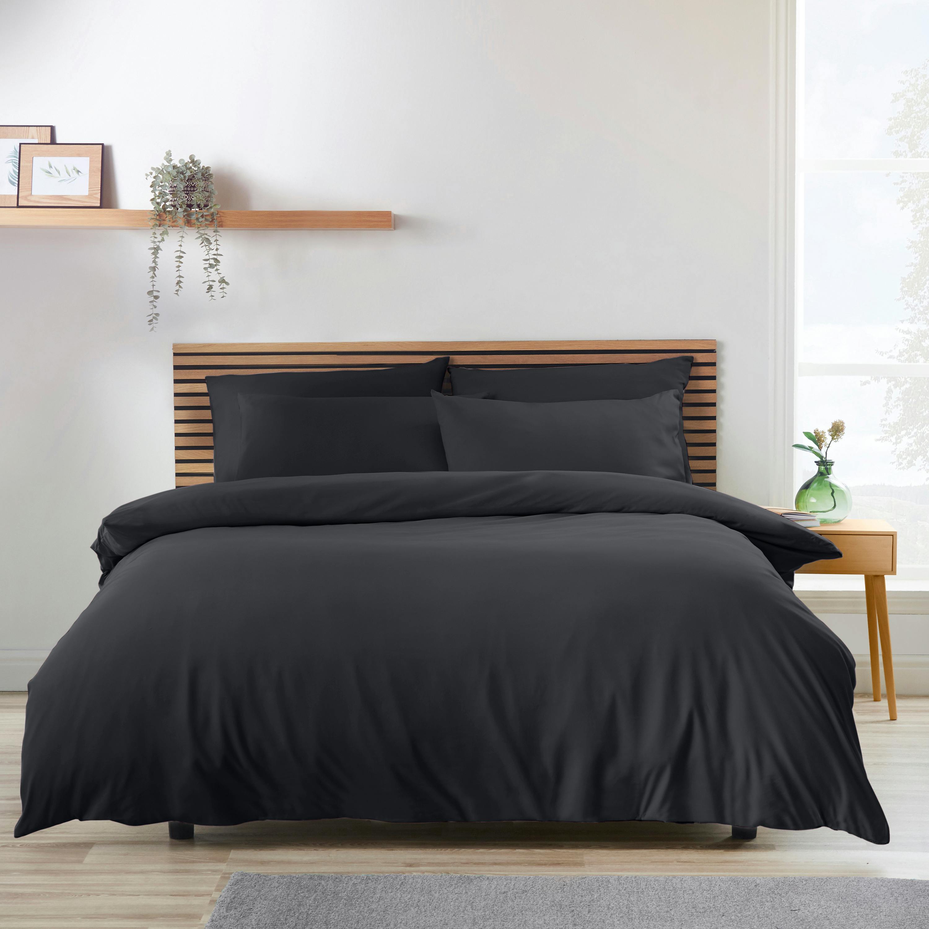 Catherine Lansfield Black So Soft Non-Iron Duvet Cover Set - Double