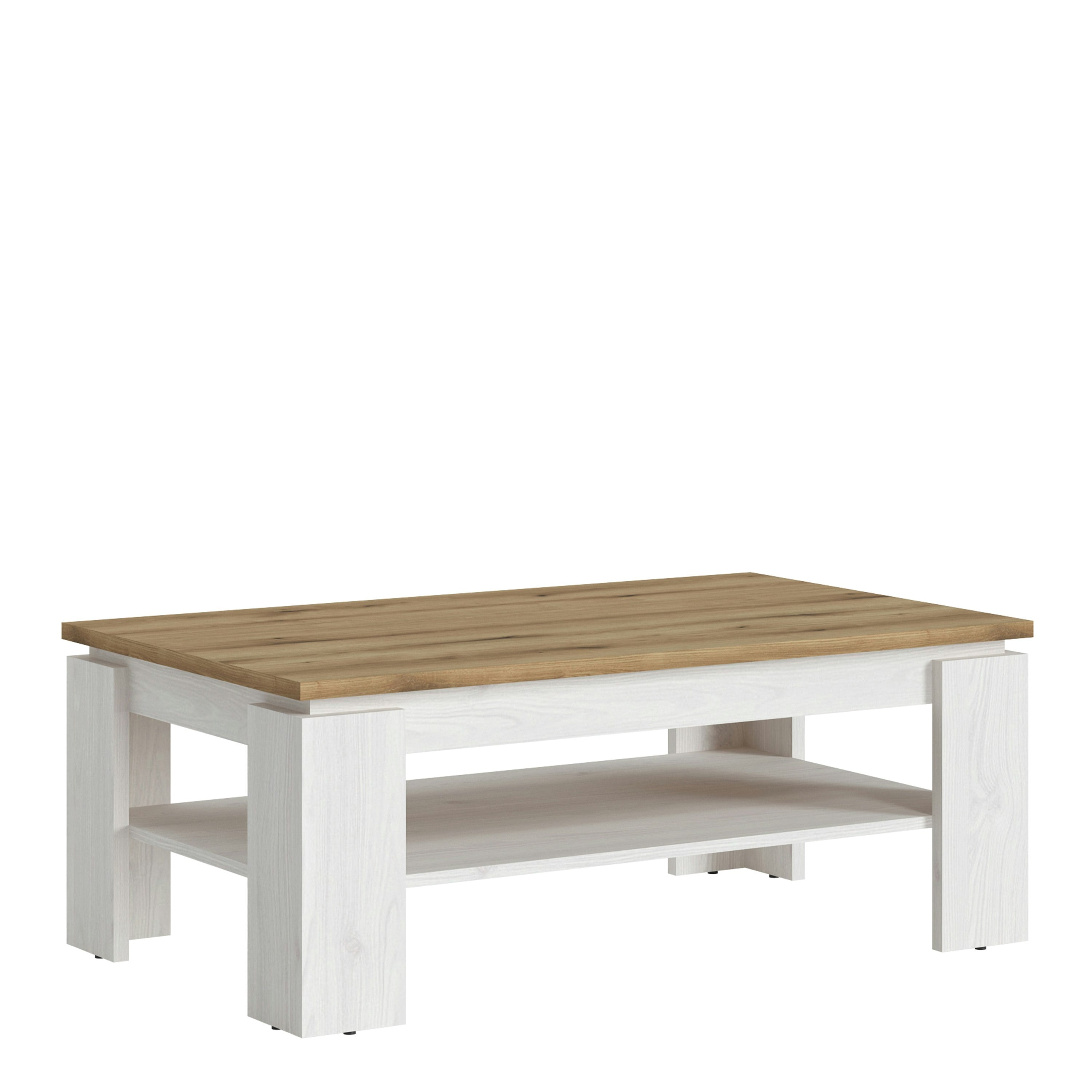 Rackhams White/Brown Celesto Coffee Table In And Oak - And Oak - 67