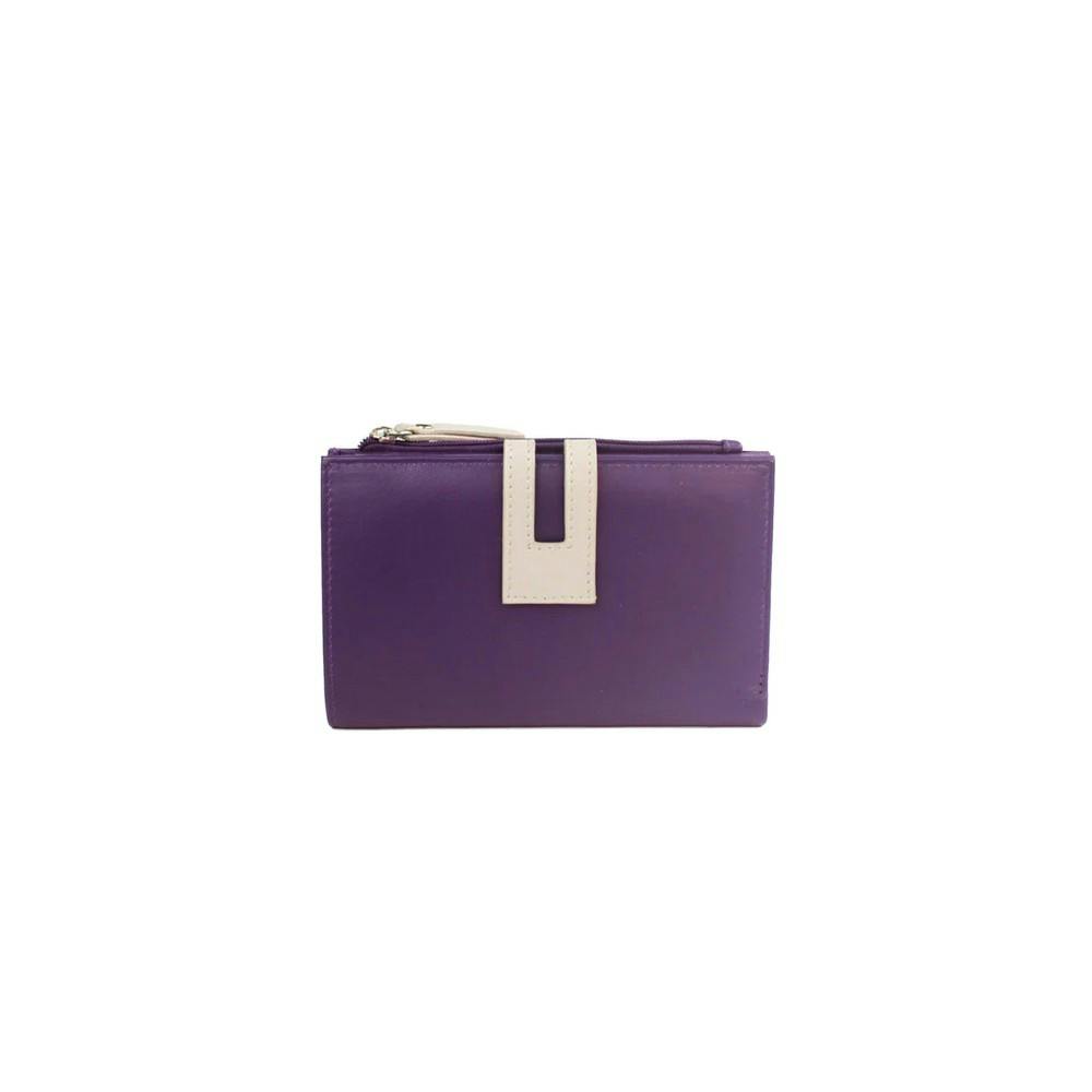 Eastern Counties Leather Purple/Ivory Rebecca Contrast Purse - One Size - 100% Leather