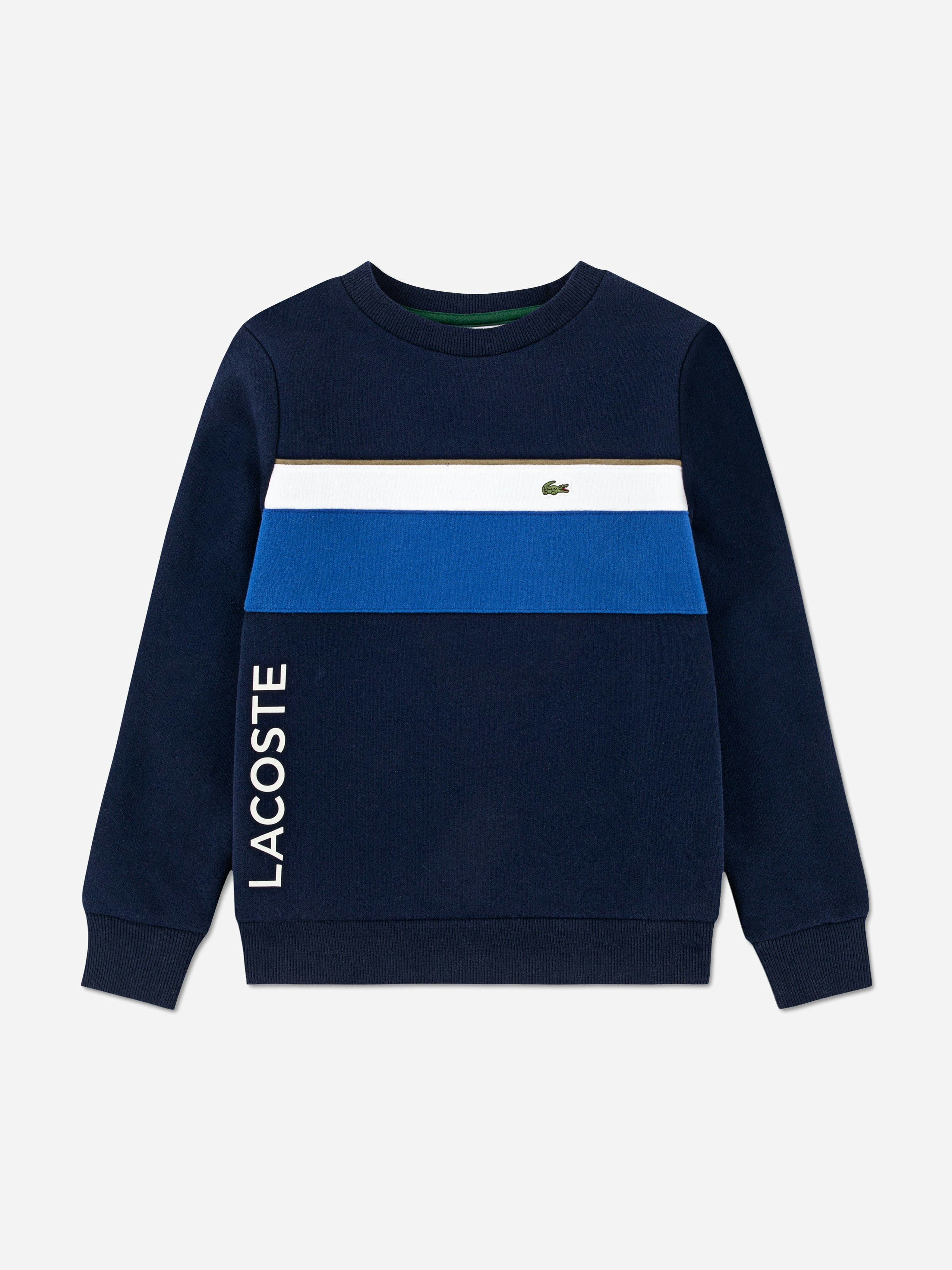 Lacoste Kids Boys Blue Lacoste Colourblock Sweatshirt In Navy - Navy - 2 Yrs