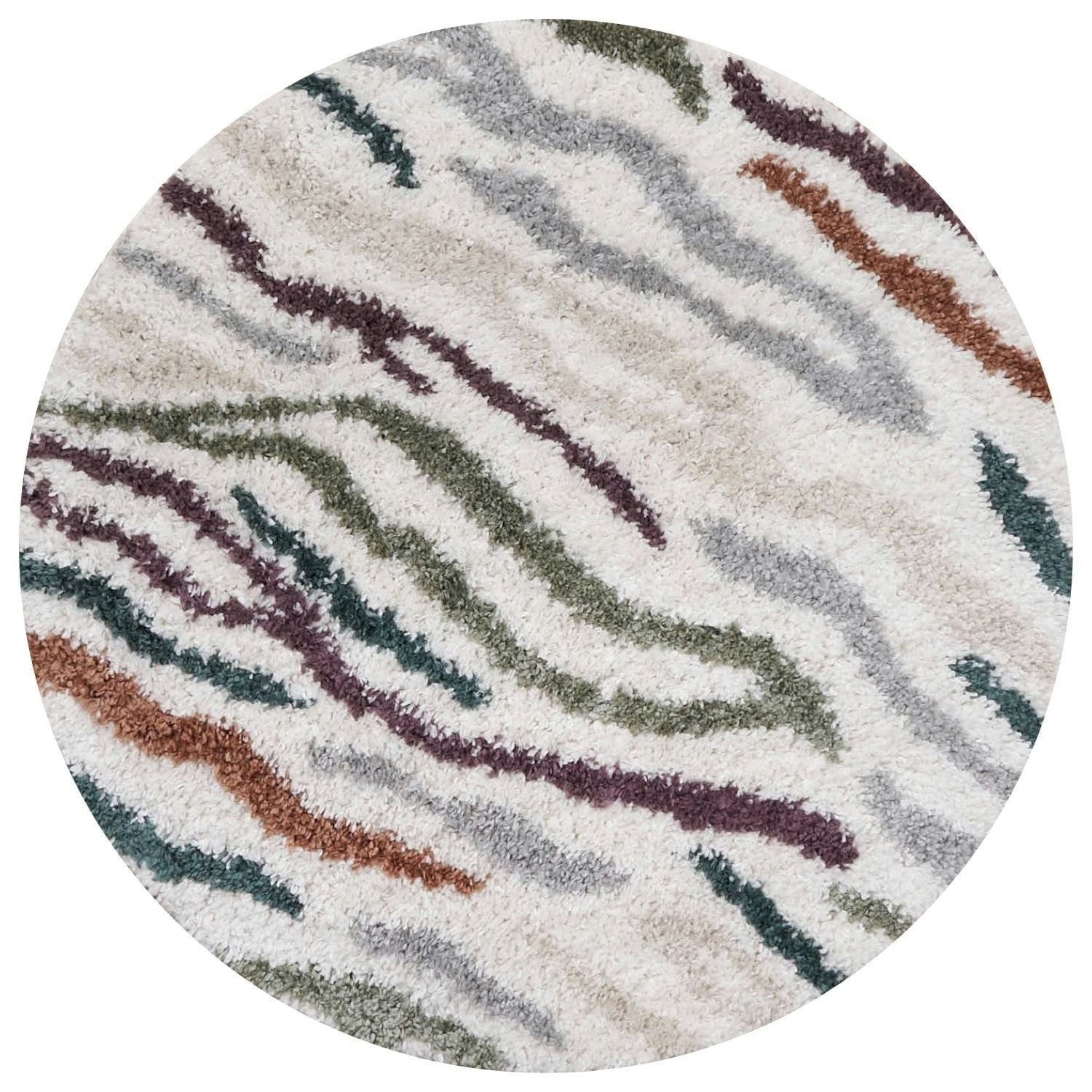 The Rugs Moodi Shaggy Multicolour Tidecrest Rug - Ø 120 Cm