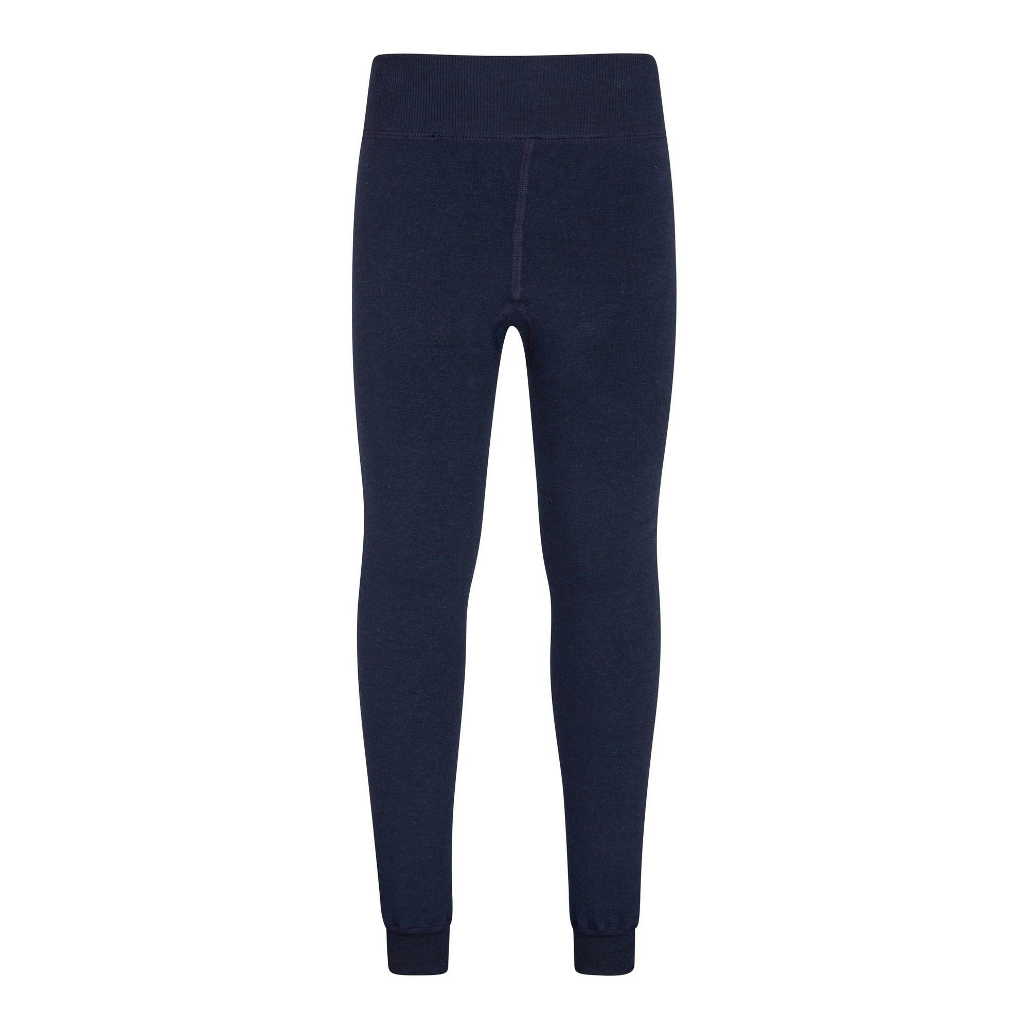 Mountain Warehouse Kids Fluffy Fleece Lined Leggings - Navy - S-M - Navy - 67% Polyester/28% Viscose/5% Elastane