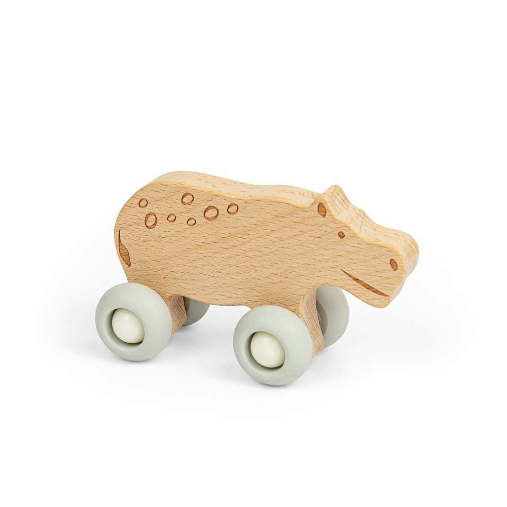 Bigjigs Toys Jungle Animal On Wheels - Hippo