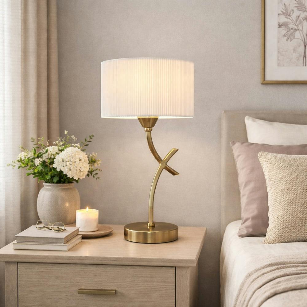 Pagazzi Lighting Silver Justina Antique Brass Table Lamp